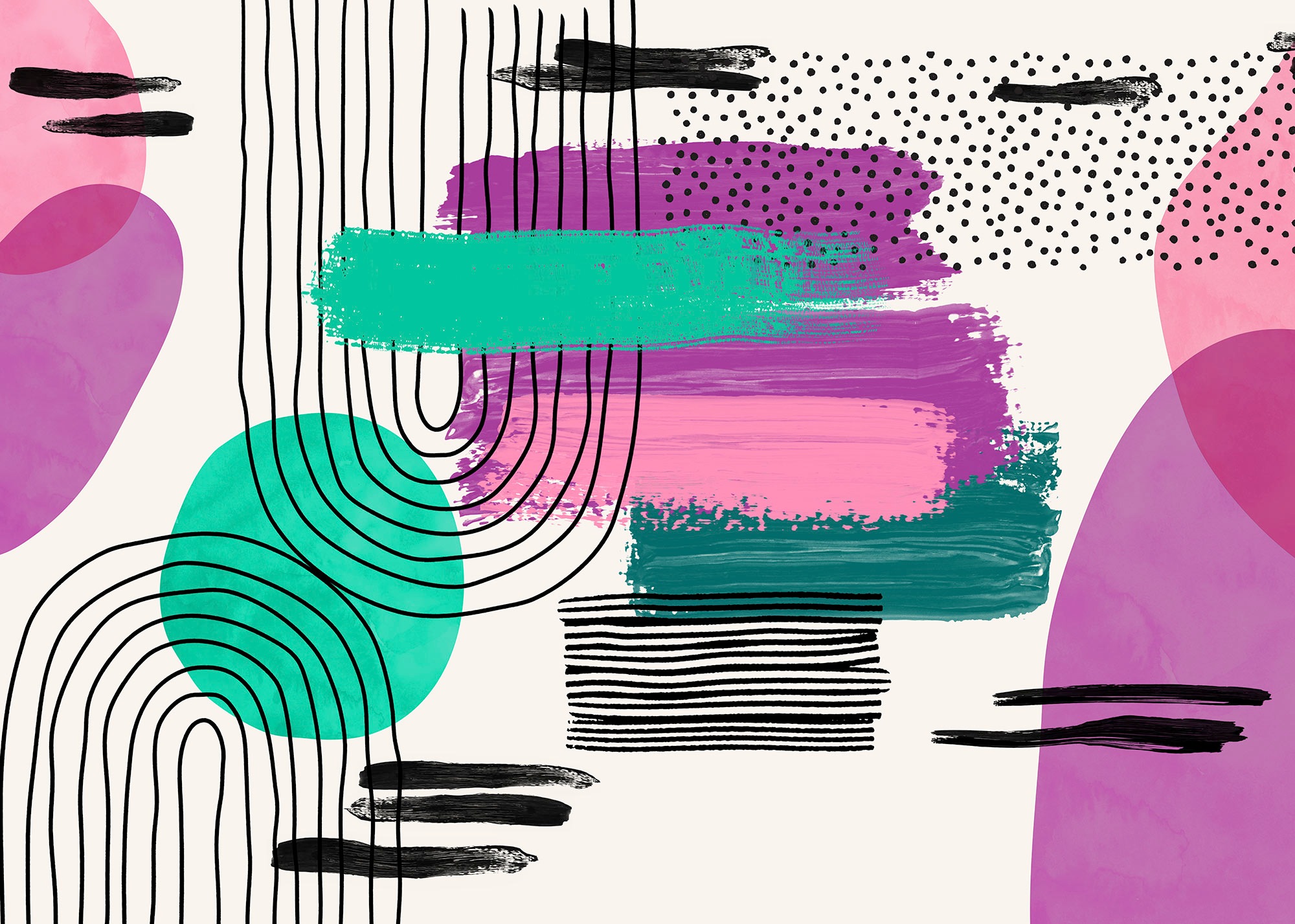 Komar Papier peint photo »Komar Vlies Fototapete - La Boum  - Grösse 350 x 250 cm« imprimé