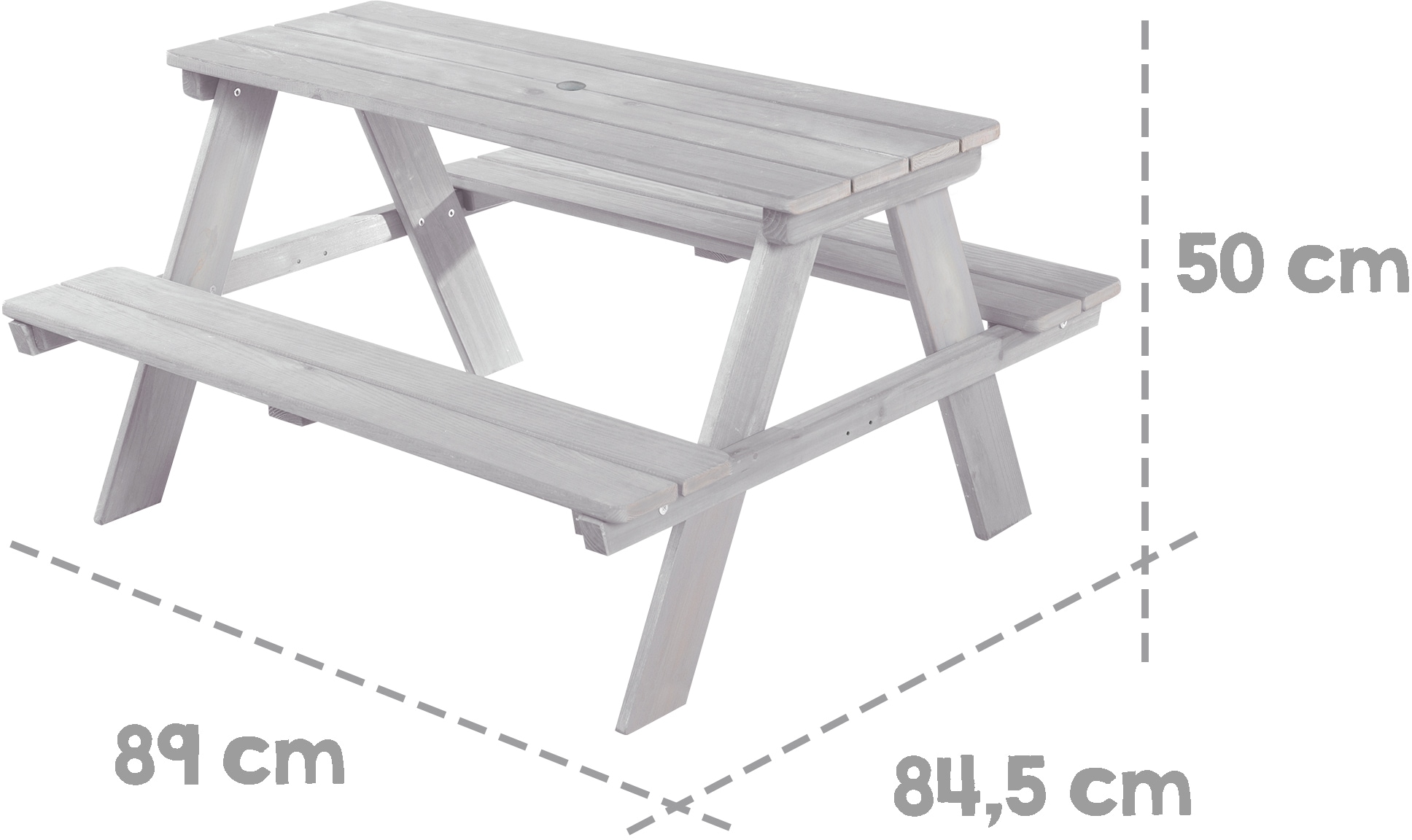 roba® Kindersitzgruppe »Picknick for 4 Outdoor +, Grau«, (Set), mit abgerundeten Ecken; inklusive Sitzauflagen Â»Little StarsÂ«