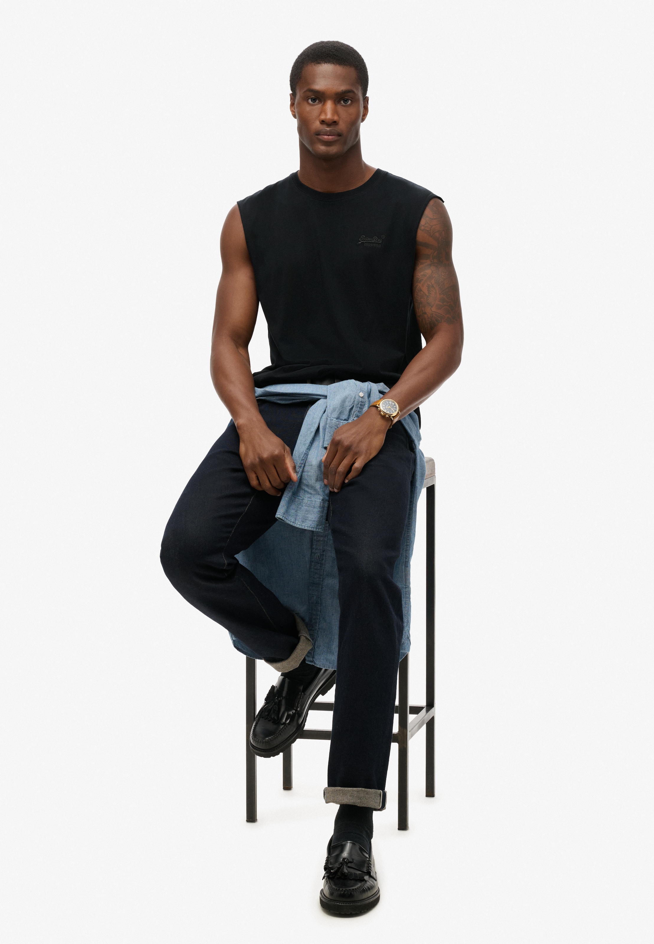 Superdry Débardeur »ESSENTIAL LOGO TANK UB« à coupe décontractée, en coton et jersey simple