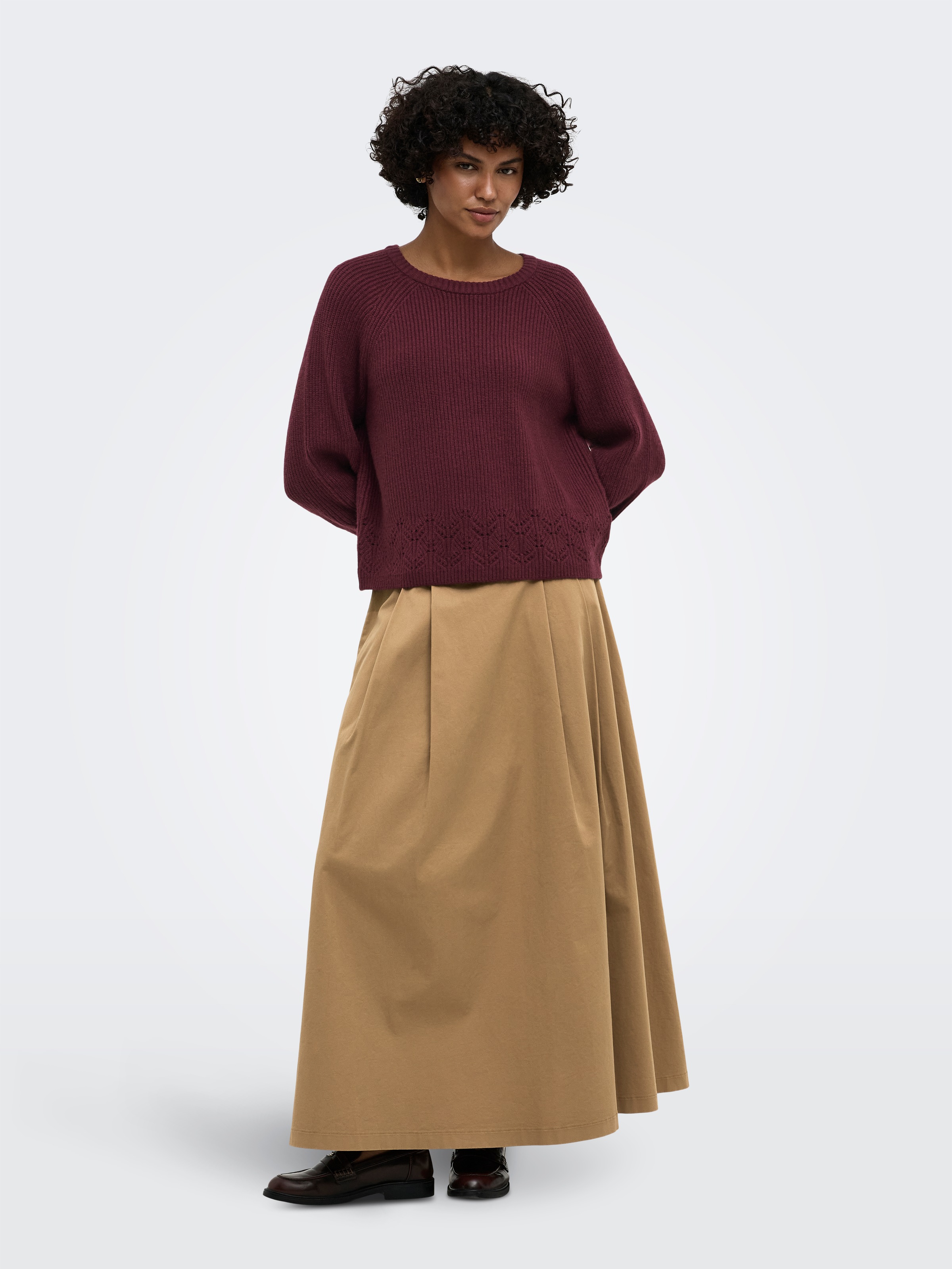 ONLY Strickpullover »ONLPRINCESS LS O-NECK DETAIL KNT« Viskosemischung, regular fit