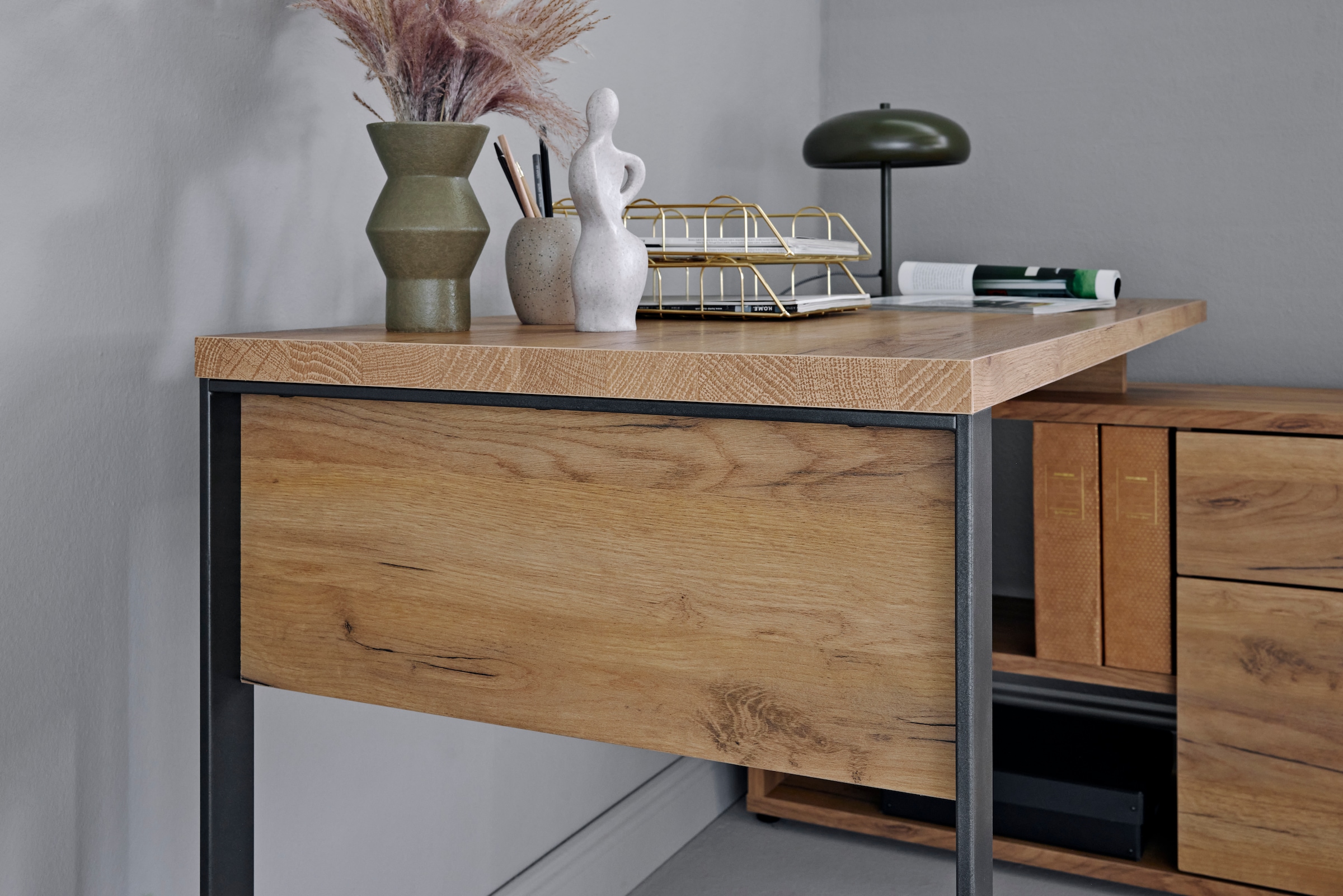 Jahnke Bureau d'angle »LOOP C 150 E« 1 cuis tlg. bureau d'angle, montage réversible, beaucoup de rangement