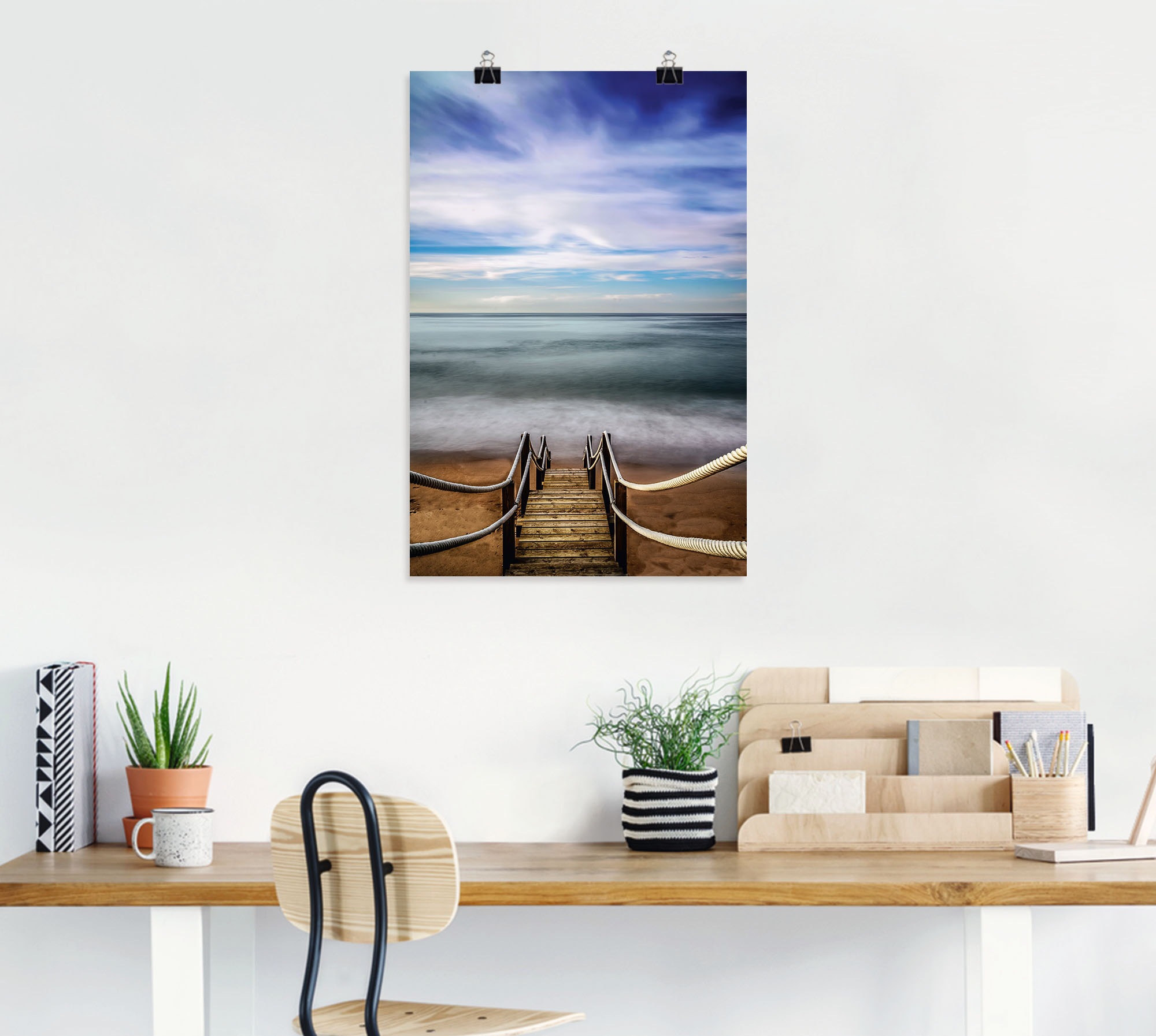 Artland Poster »Holzsteg am Meer«, Strandbilder, (1 St.), als Alubild, Leinwandbild, Wandaufkleber oder Poster in versch. Grössen