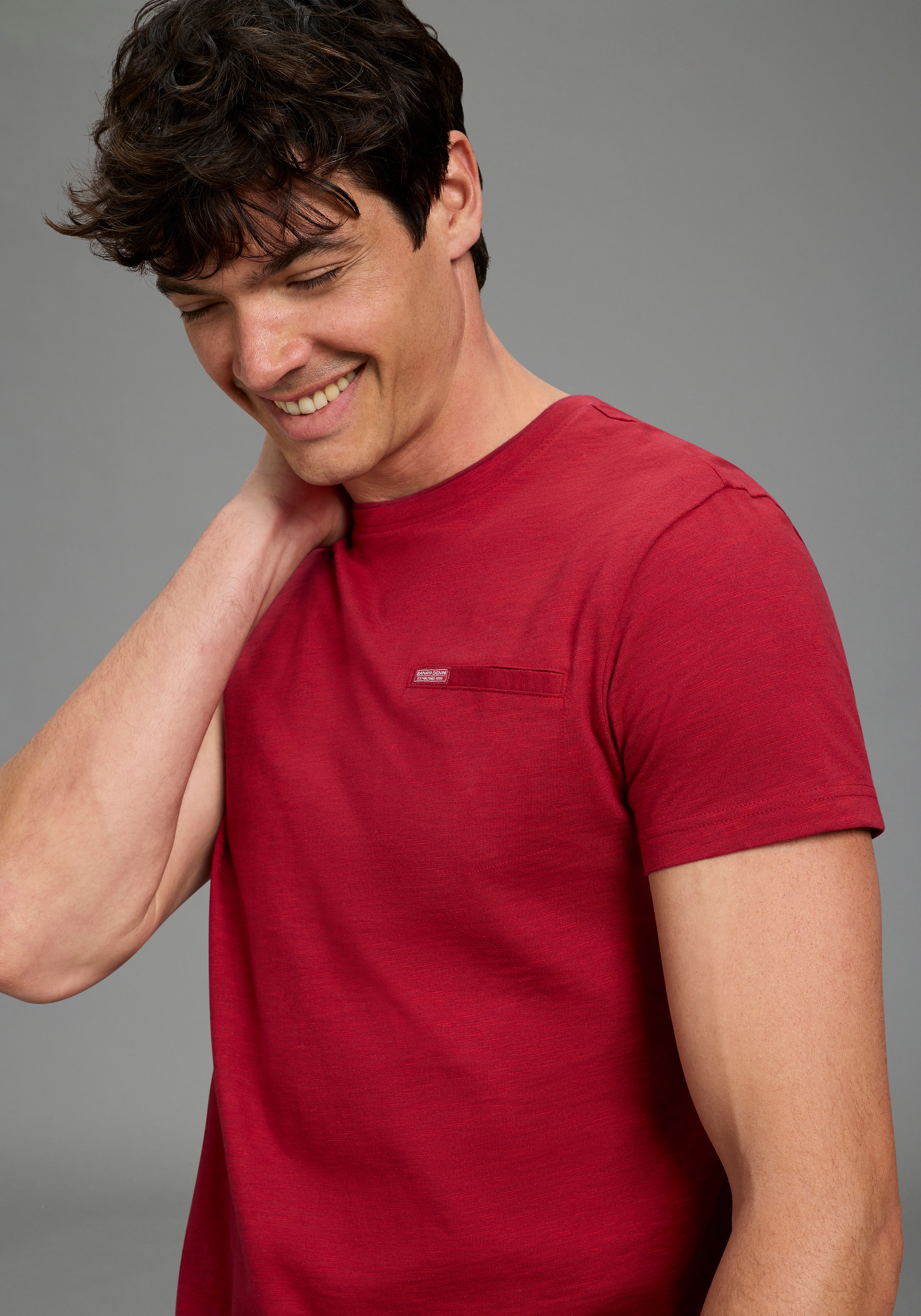 Bruno Banani T-shirt Mit Doppelkragen und Zierbrusttasche