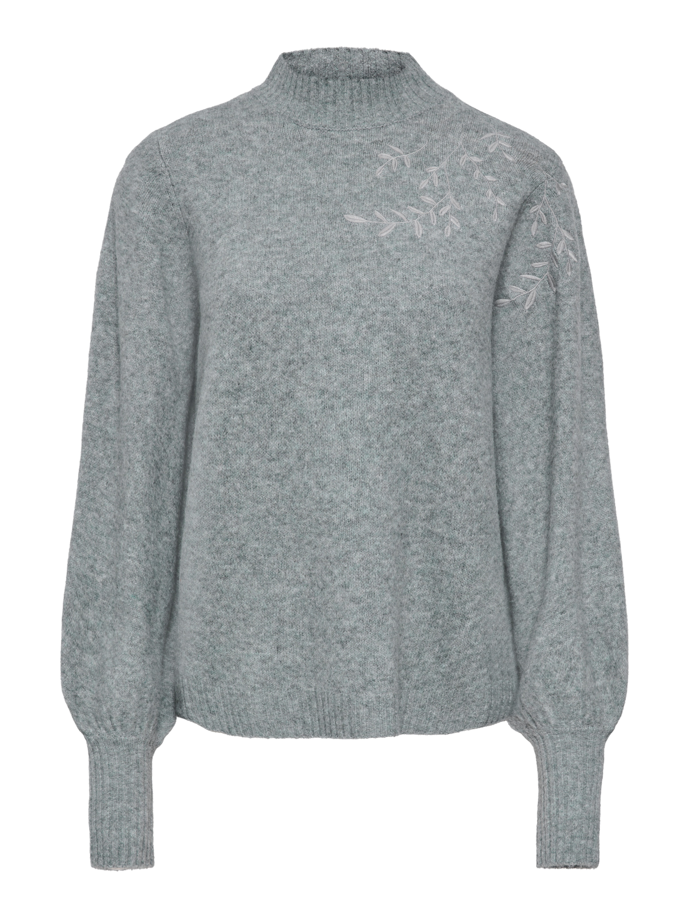 ONLY Strickpullover »ONLBEAUTY LS HIGH NECK EMB KNT« Materialmix mit Wolle und Stretch, regular fit