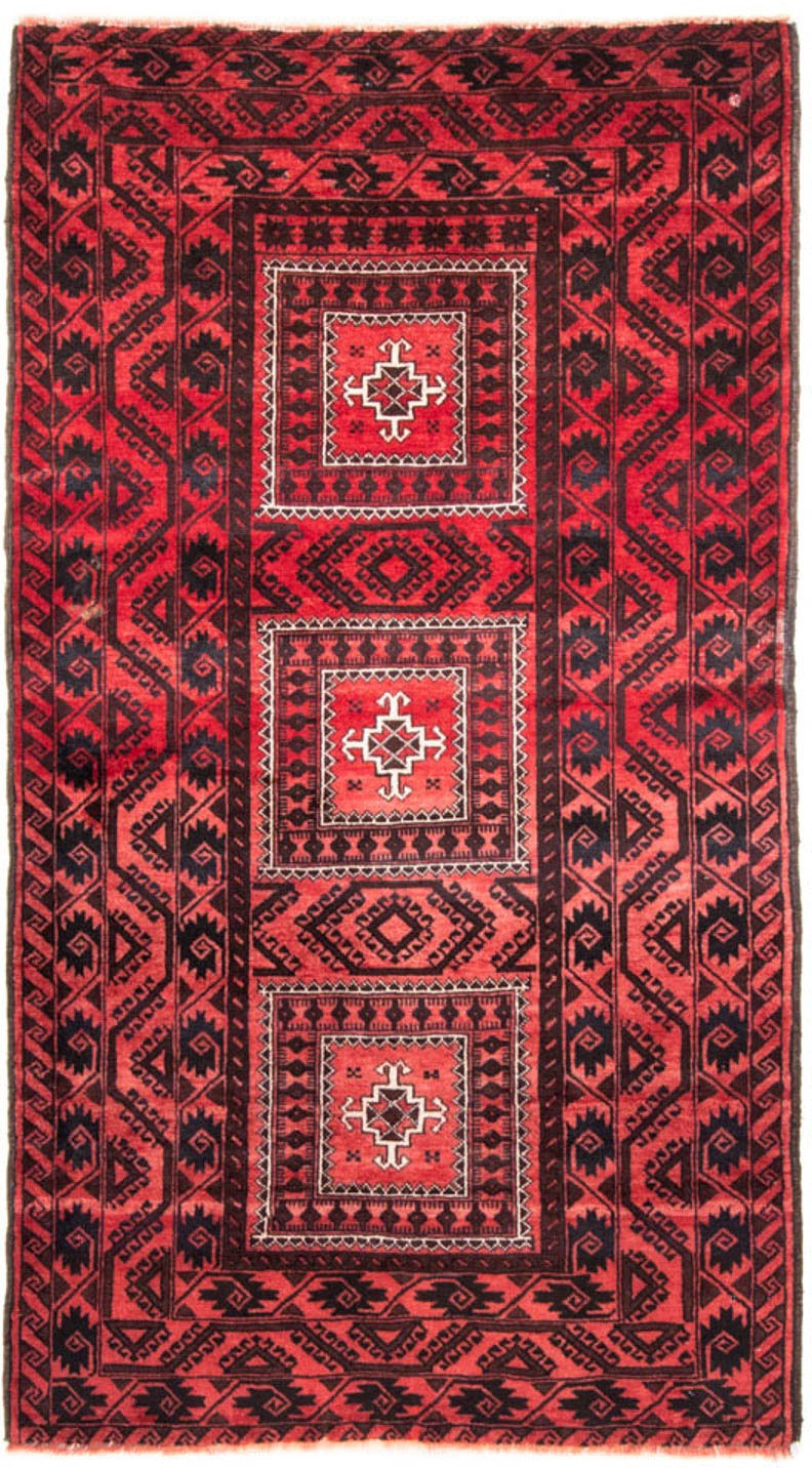 Image of morgenland Hochflor-Läufer »Belutsch Medaillon Rosso 207 x 112 cm«, rechteckig, 0,8 mm Höhe, Handgeknüpft bei Ackermann Versand Schweiz