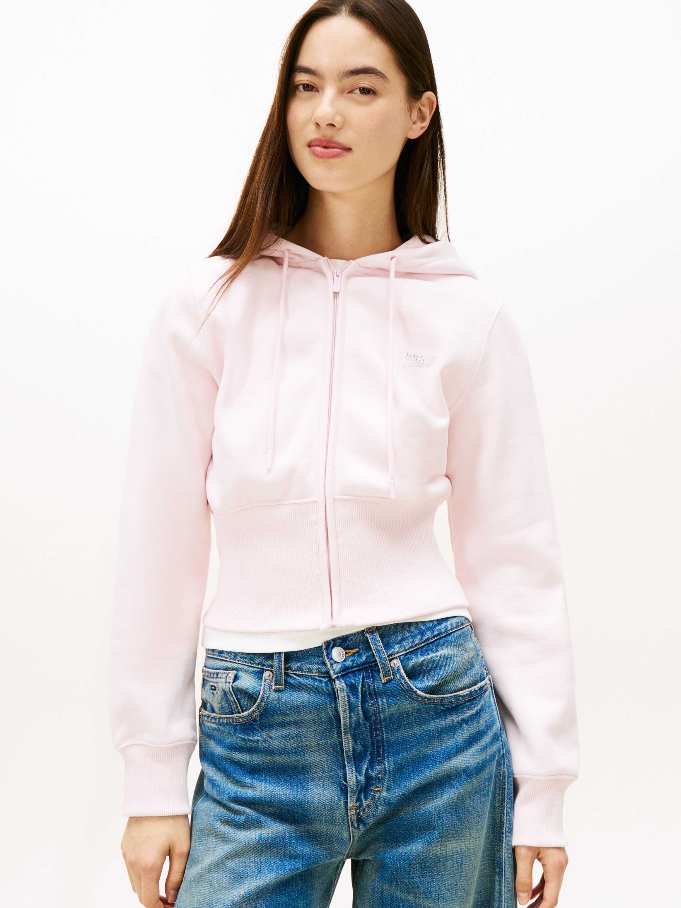 Image of Tommy Jeans Kapuzensweatjacke "TJW REG SILVER SCRIPT ZIP THRU"