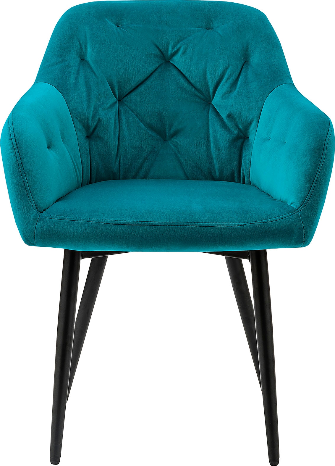 SalesFever Esszimmerstuhl »Coventry Komfortabler Polstertuhl im eleganten Stil«, Samtvelours, Stilvoll mit eleganter Knopfheftung