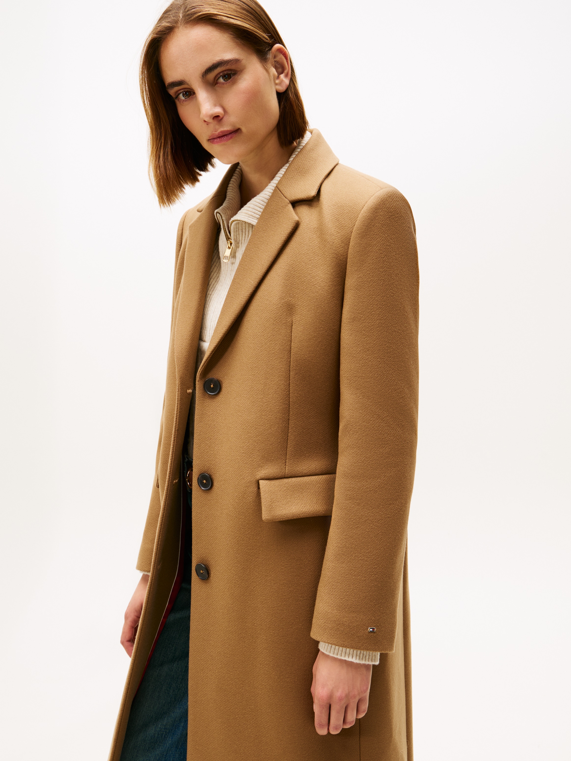 Image of Tommy Hilfiger Langmantel "CLASSIC SB WOOL REG MAXI COAT" mit Wolle und Kaschmir