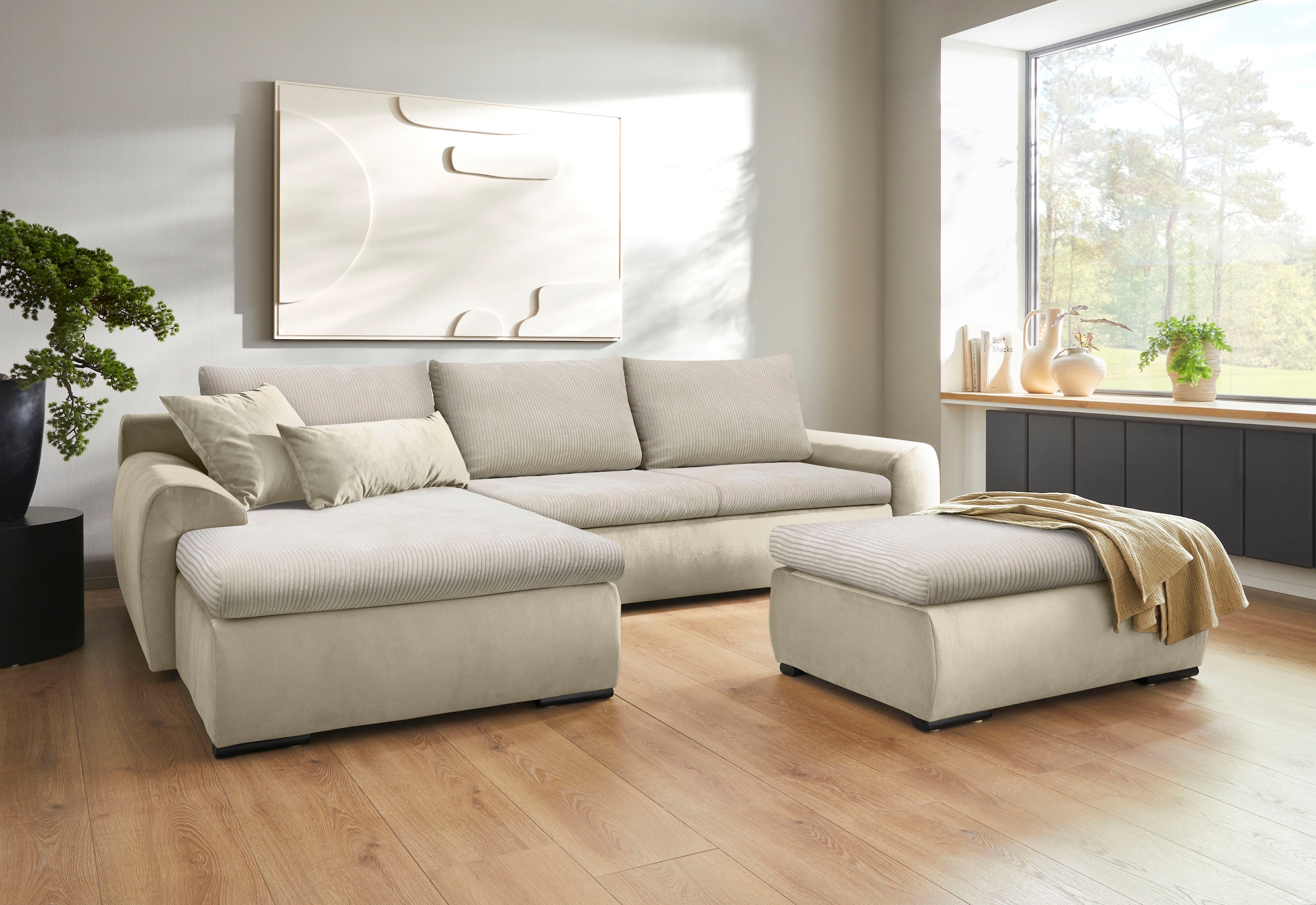 Home affaire Ecksofa Win L-Form, wahlweise mit Bettfunktion und Bettkasten