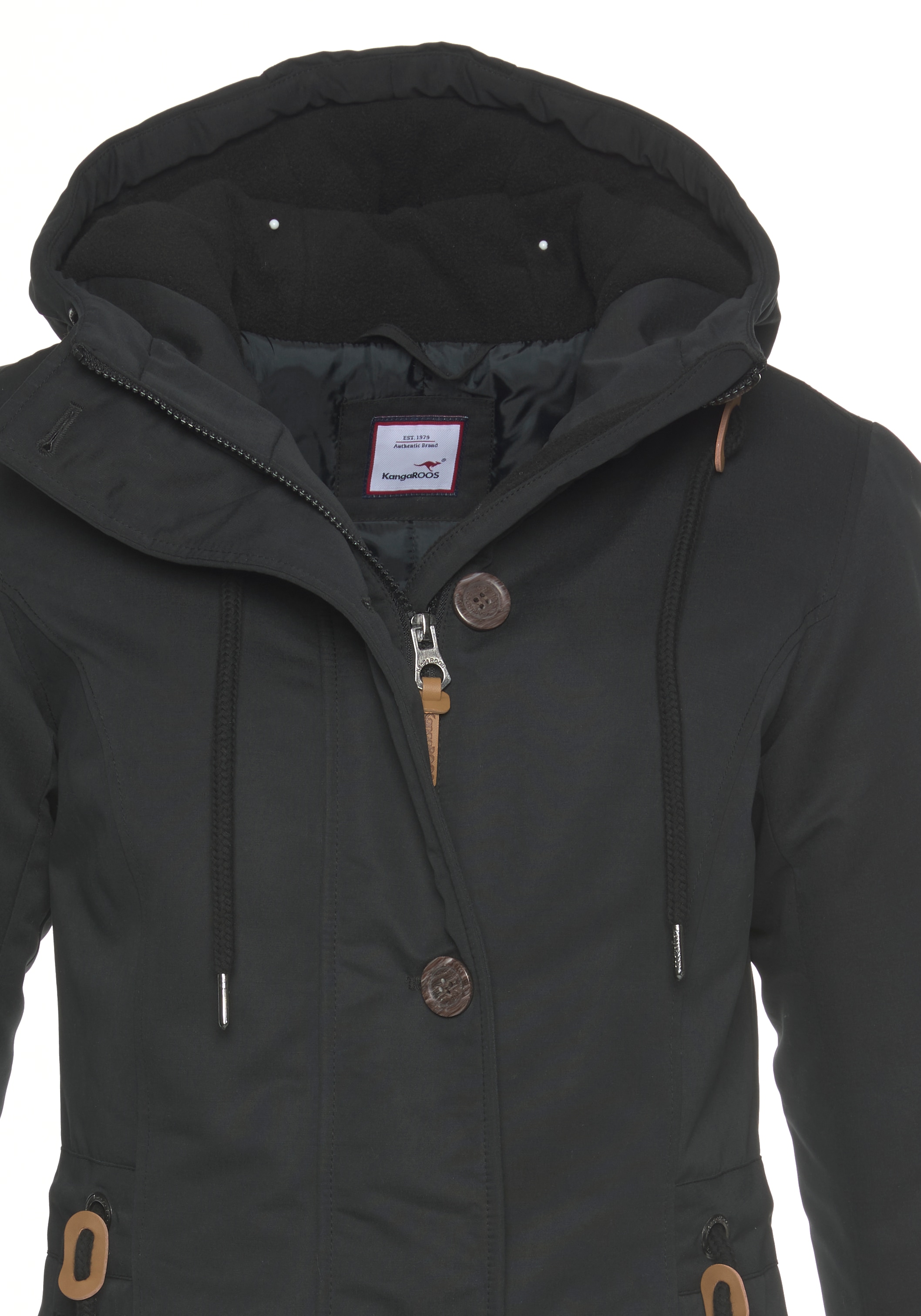 KangaROOS Winterjacke mit Kapuze für die kalte Jahreszeit,  aus leichtem Webstoff,  modisch