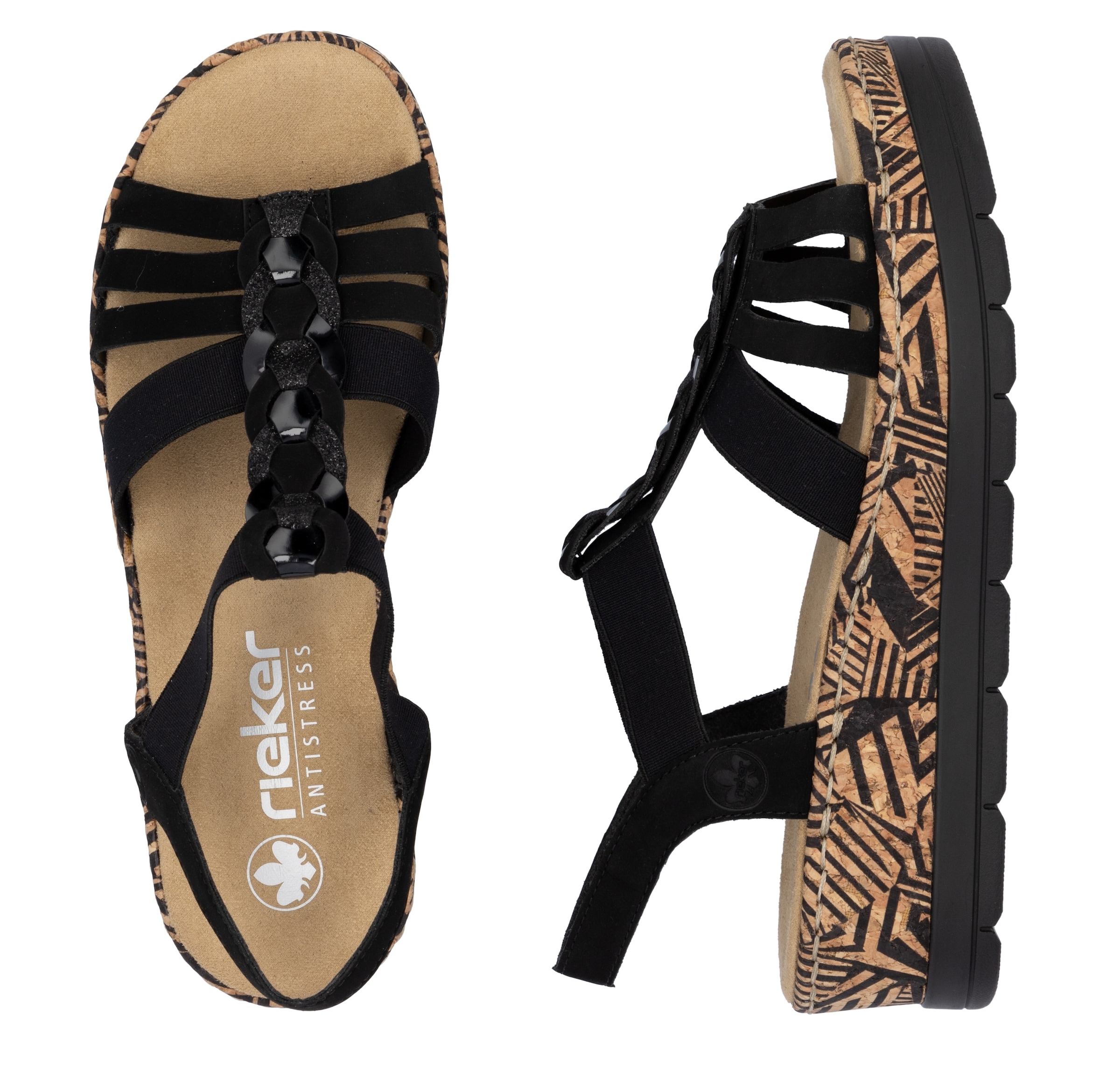 Rieker Plateausandaletten  Sommerschuh, Urlaubschuh, Sandalette mit dekorativem Schmuckelement