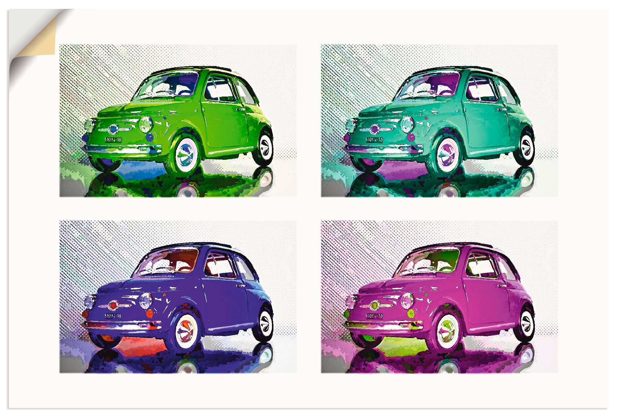 Image of Artland Wandbild »POP ART: Der kleine italienische Freund«, Auto, (1 St.), in vielen Grössen & Produktarten - Alubild / Outdoorbild für den Aussenbereich, Leinwandbild, Poster, Wandaufkleber / Wandtattoo auch für Badezimmer geeignet bei Ackermann Versand 