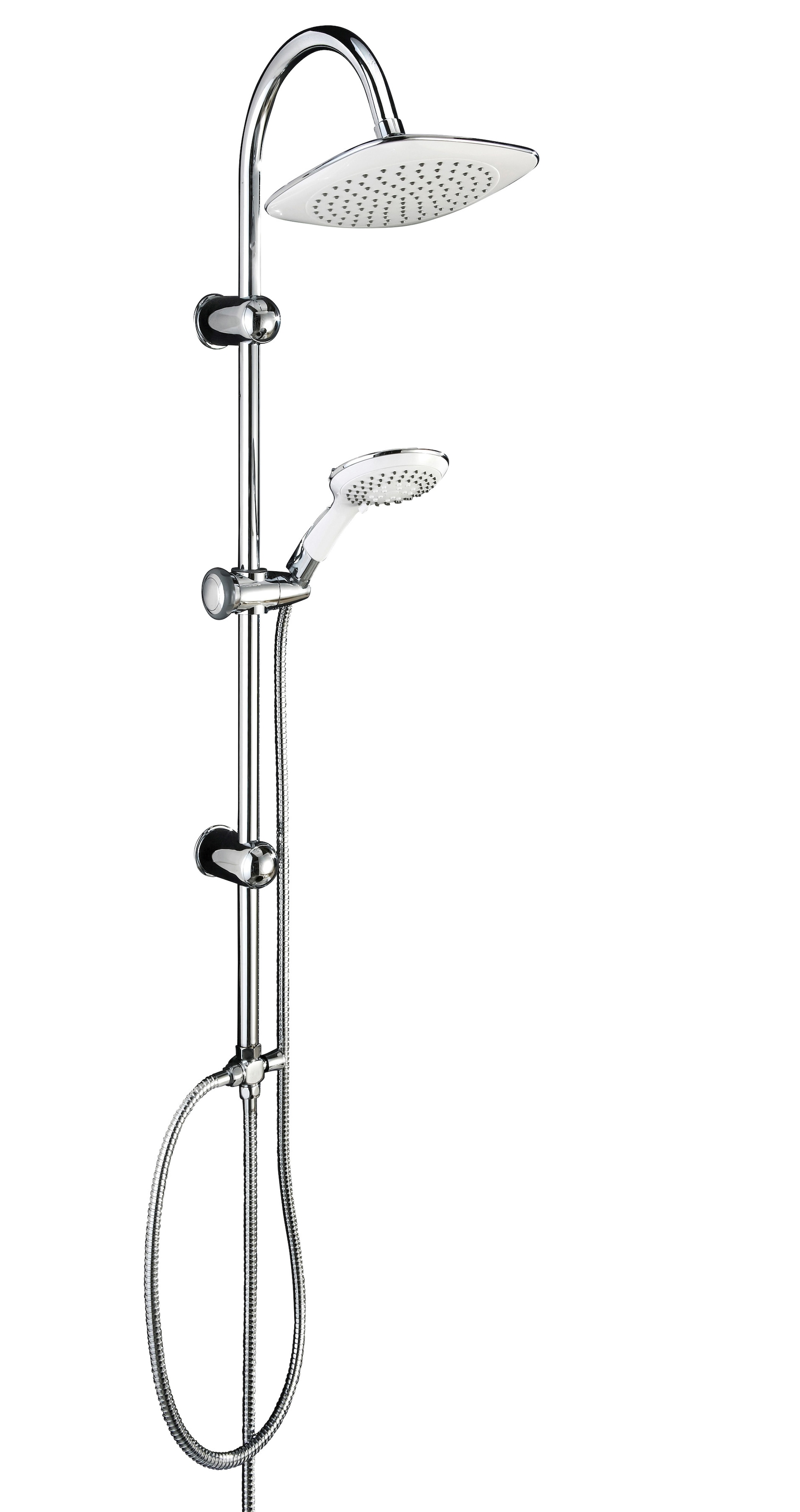 Image of Schütte Duschsystem "Teneriffa" Set, Überkopfbrausset Duschsystem Duschsäule Brauseset Regendusche, Chrom