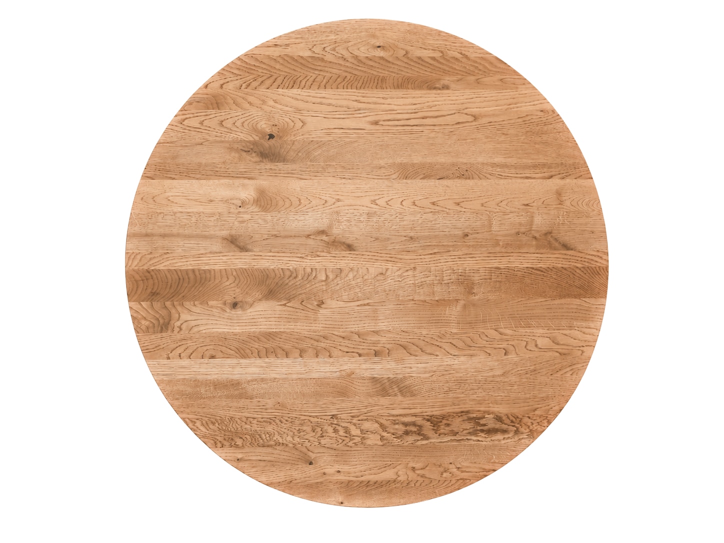GOODproduct Esstisch »»LOVRAN« Speisetisch, Küchentisch, Wohntisch, Esszimmertisch« Runder Tisch (110&120) aus Wildeiche Natur/Smoke mit Konus-Lamellenfuss