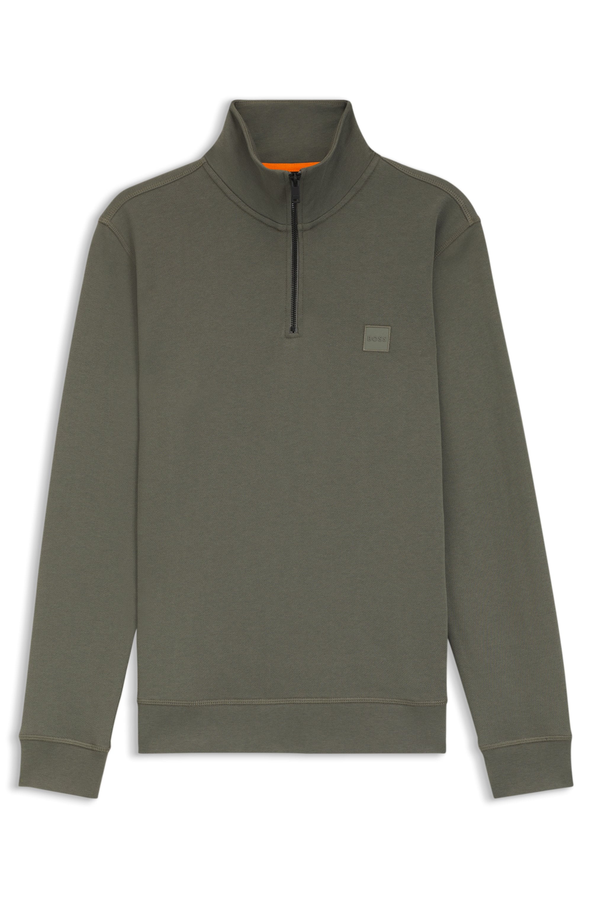 BOSS ORANGE Sweatshirt »Zetrust«, 1 tlg. Troyerkragen mit Reissverschluss, Regular Fit, BOSS-Label
