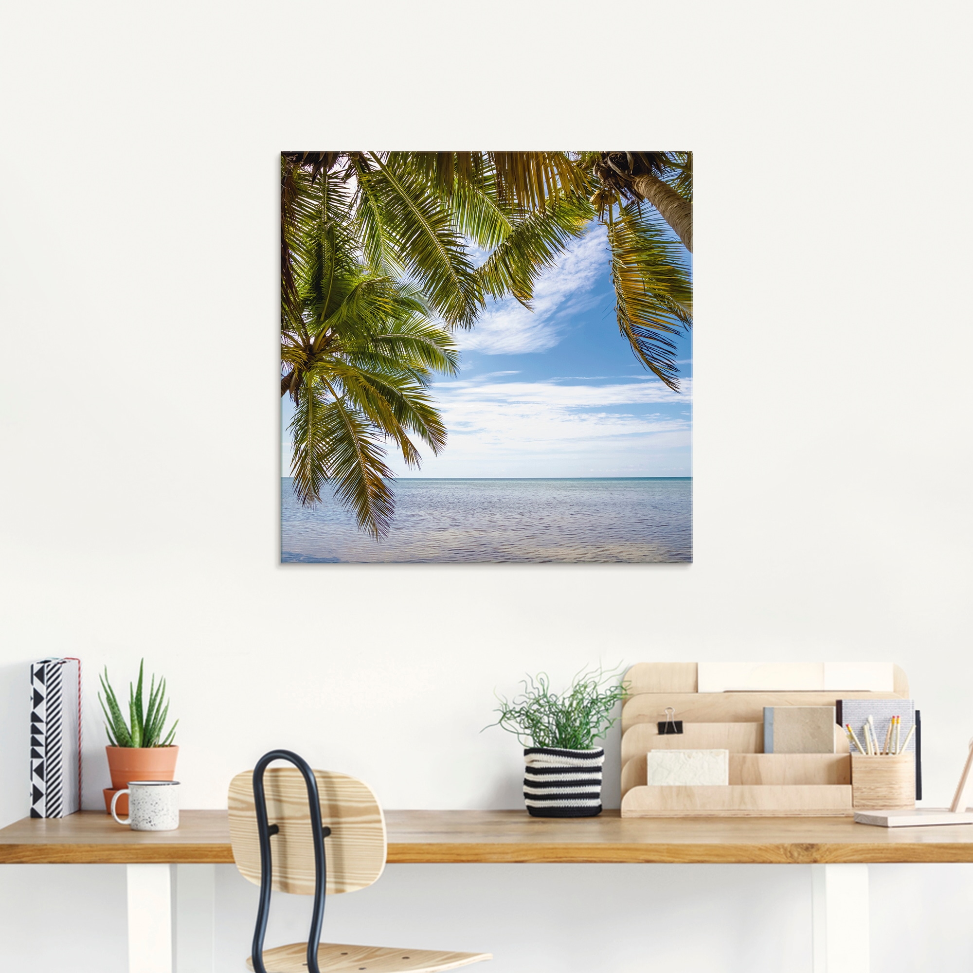 Artland Glasbild »Florida Keys Das Meer«, Bäume, (1 St.), in verschiedenen Grössen