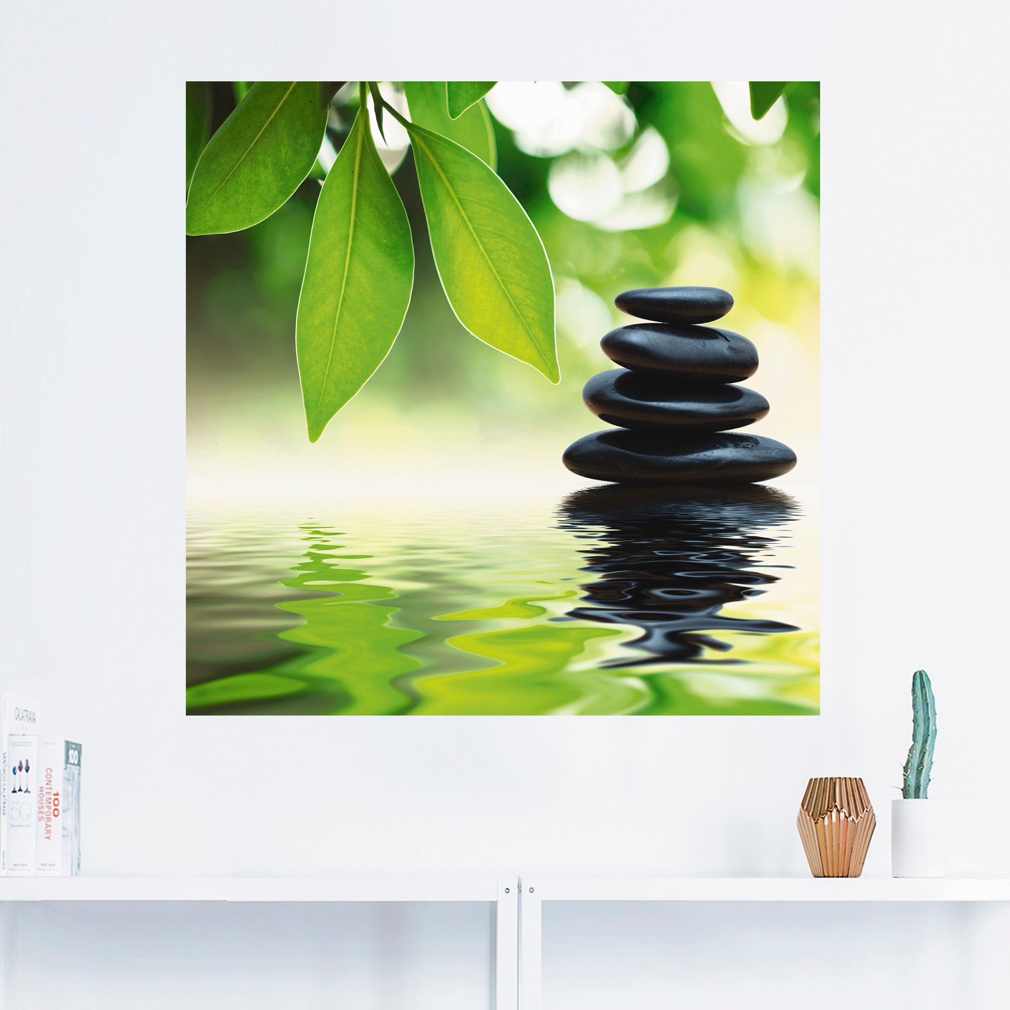 Artland Wandbild »Zen Steinpyramide auf Wasseroberfläche«, Zen, (1 St.), als Leinwandbild, Poster, Wandaufkleber in verschied. Grössen