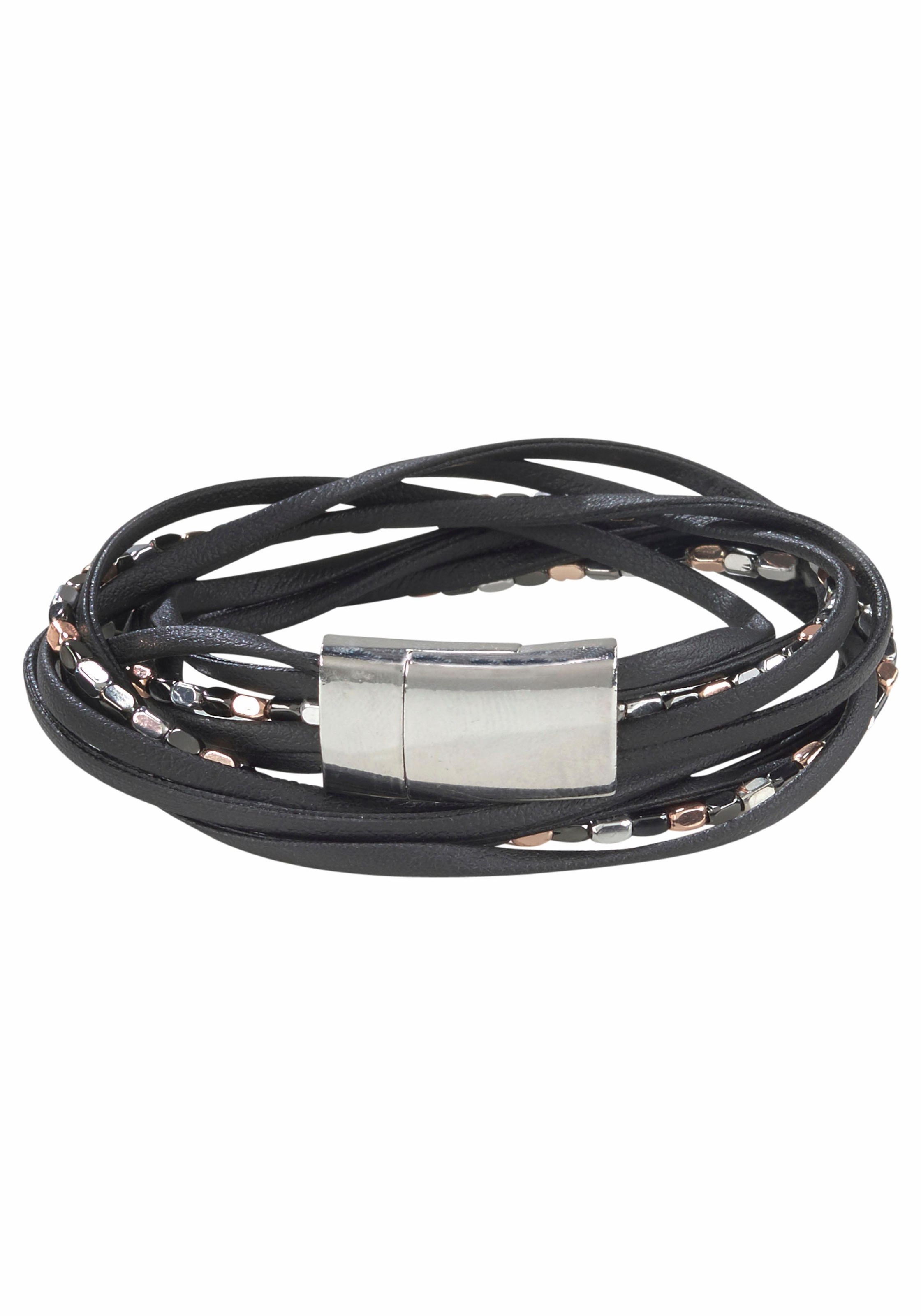 Firetti Wickelarmband "mehrreihig, mit Elementen aus Metall"