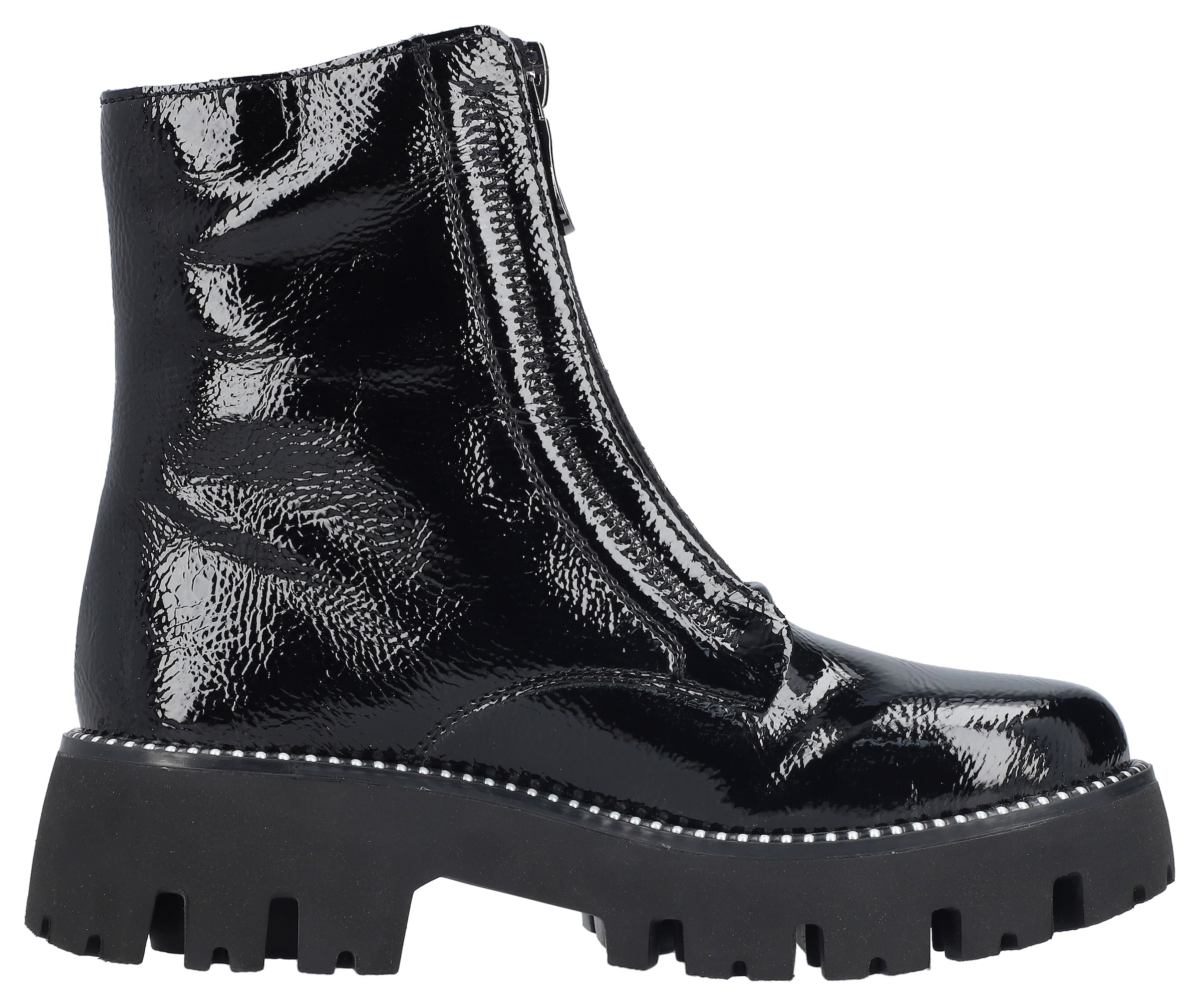 Rieker Winterstiefelette, Boots, Front Reissverschluss, Profilsohle, Nieten besetzter Rahmen