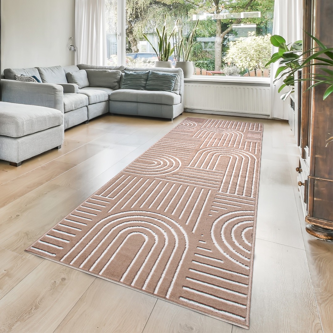 Image of GOODproduct Läufer "Lyssandra" rechteckig 8 mm Höhe 3D-Effekt, softer Kurzflor, pflegeleicht, leichter Glanz, Scandi-Look