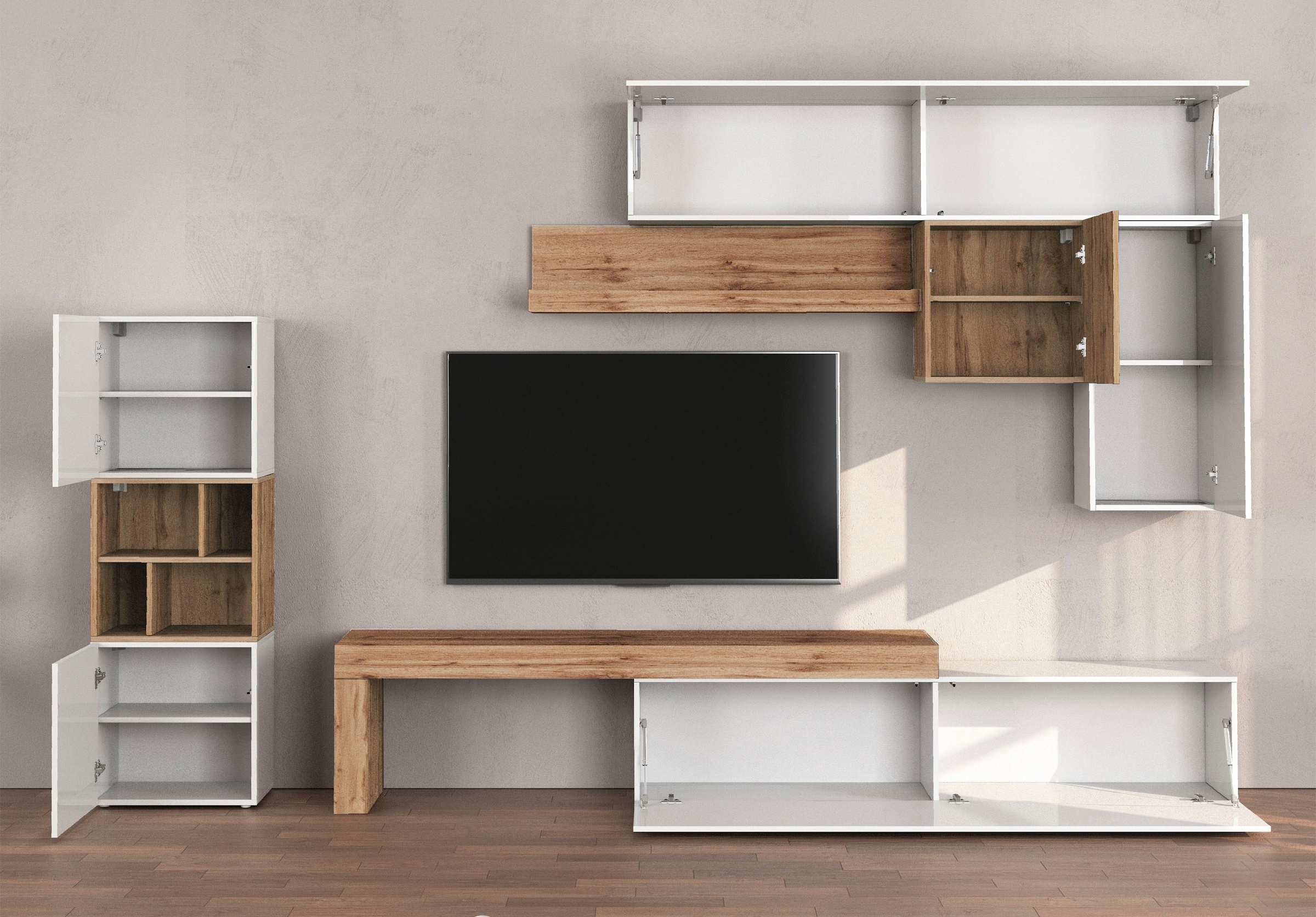 INOSIGN Meuble mural »Chronos Wohnwand, Medienwand, 8-er set« Set, 8 cuis tlg.