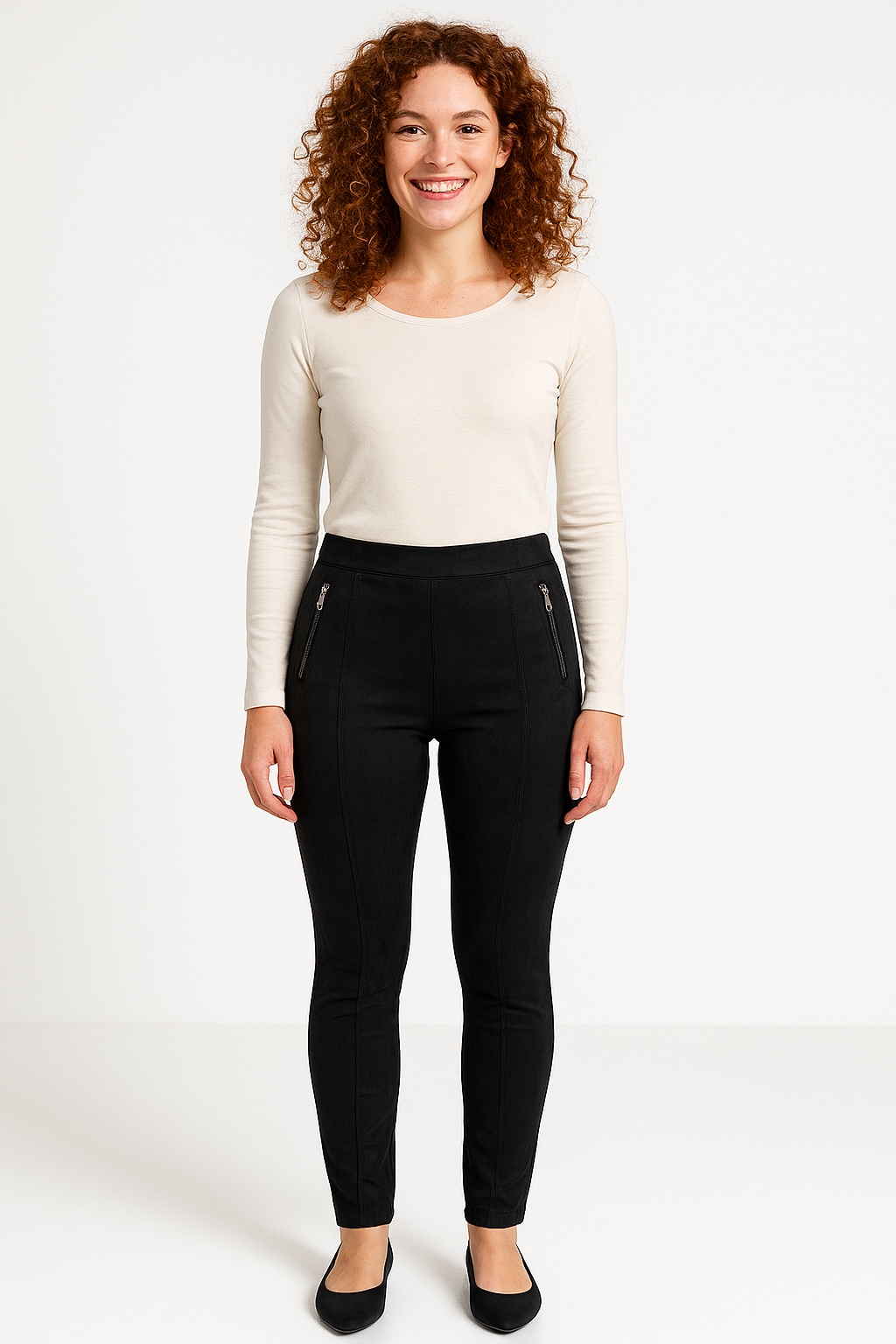 Image of ONLY Leggings "ONLANGALI LIFE ZIP FAUX S LEGGING CC PNT"