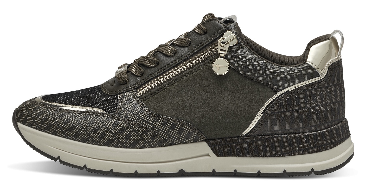 Tamaris Keilsneaker, Freizeitschuh, Halbschuh, Schnürschuh, trendige Metallic-Details