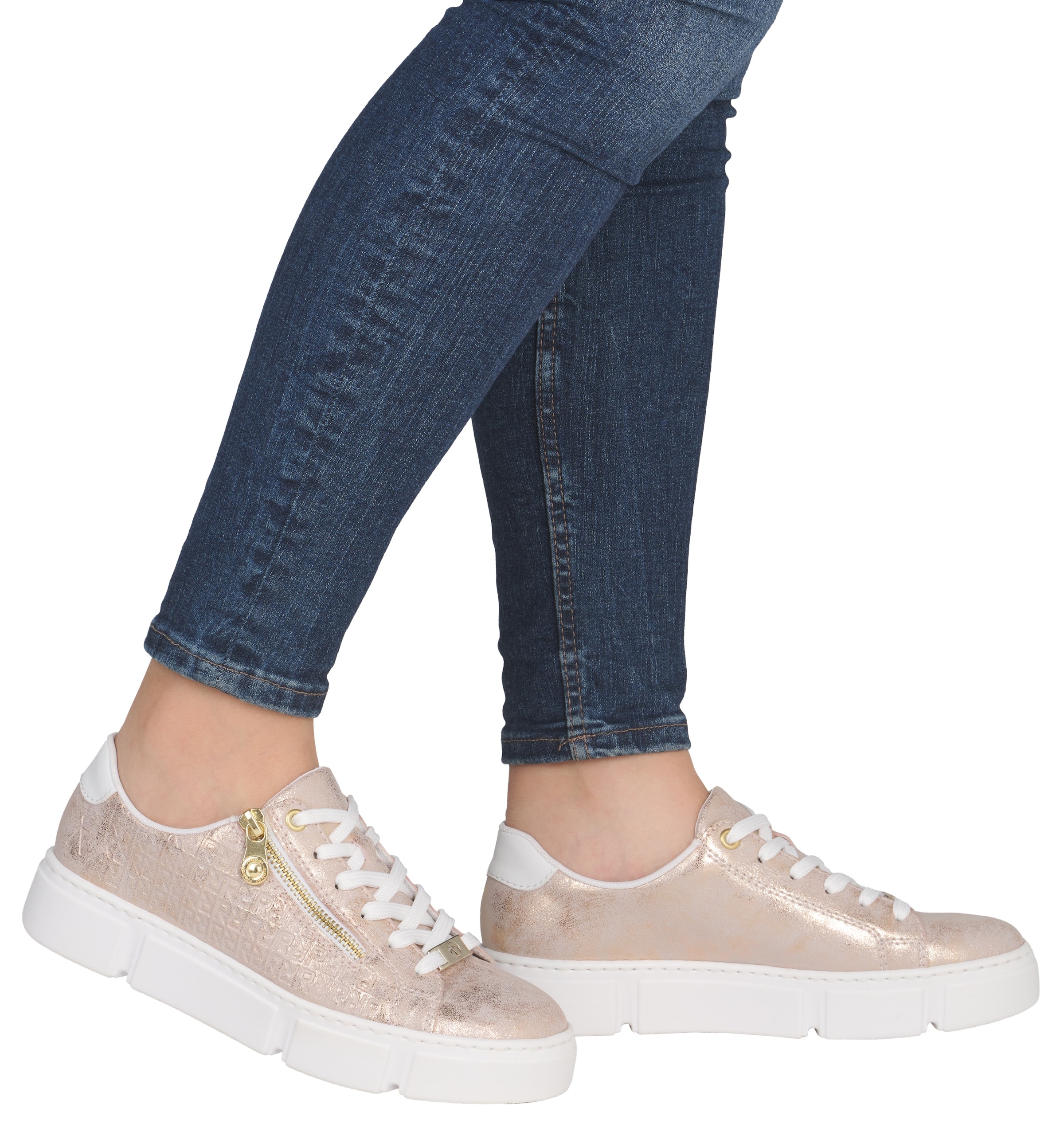 Rieker Plateausneaker  , Freizeitschuh, Halbschuh, Schnürschuh mit Reissverschluss