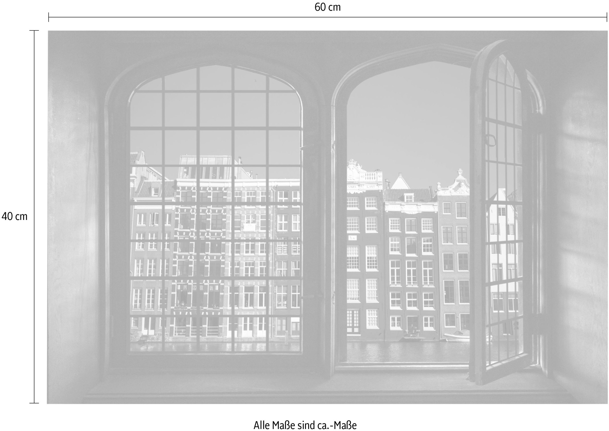 queence Autocollants muraux »Häuserfront« Wandsticker, Wandbild, selbstklebend, 3D, Fenster