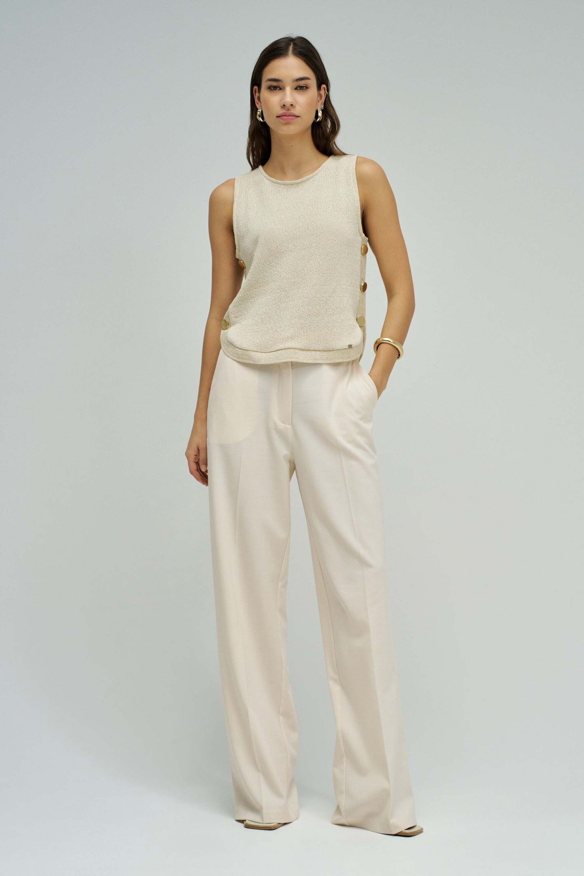 Salsa Tanktop »Salsa Jeans Top Lurex Knit With Buttons«