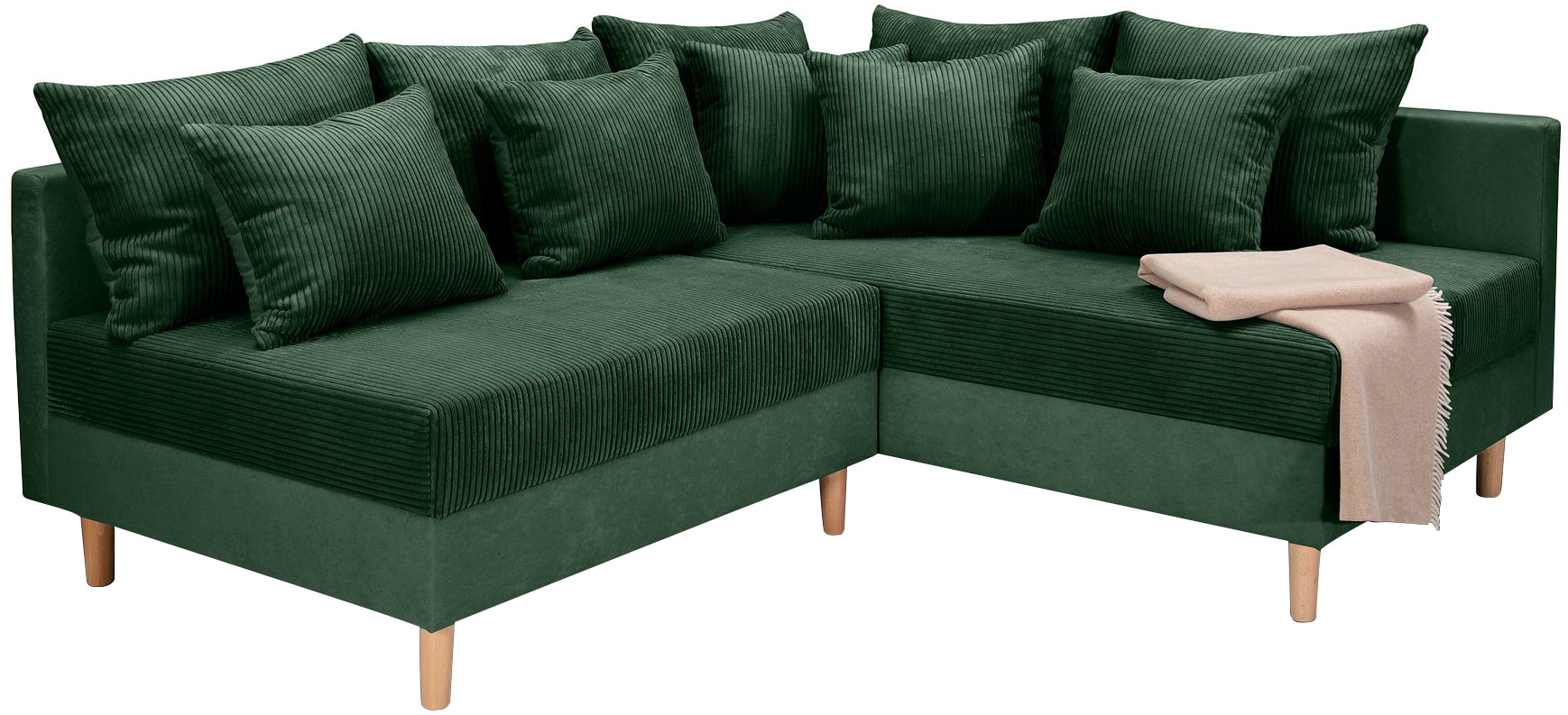 COLLECTION AB Ecksofa »L-Form«, Ecksofa,Ottomane rechte Seite montierbar,Komfortablen bonnelfederkern