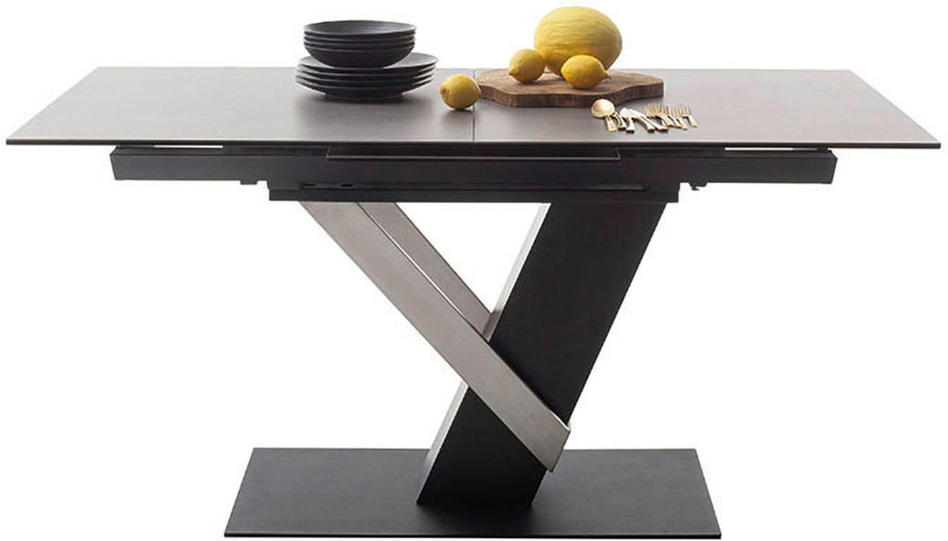 Image of MCA furniture Esstisch "MASSARO Tisch mit Säule 160-210 cm" Einzelstück, Keramik, Metall, Synchronauszug, ausziehbar, 6-8 Pers.