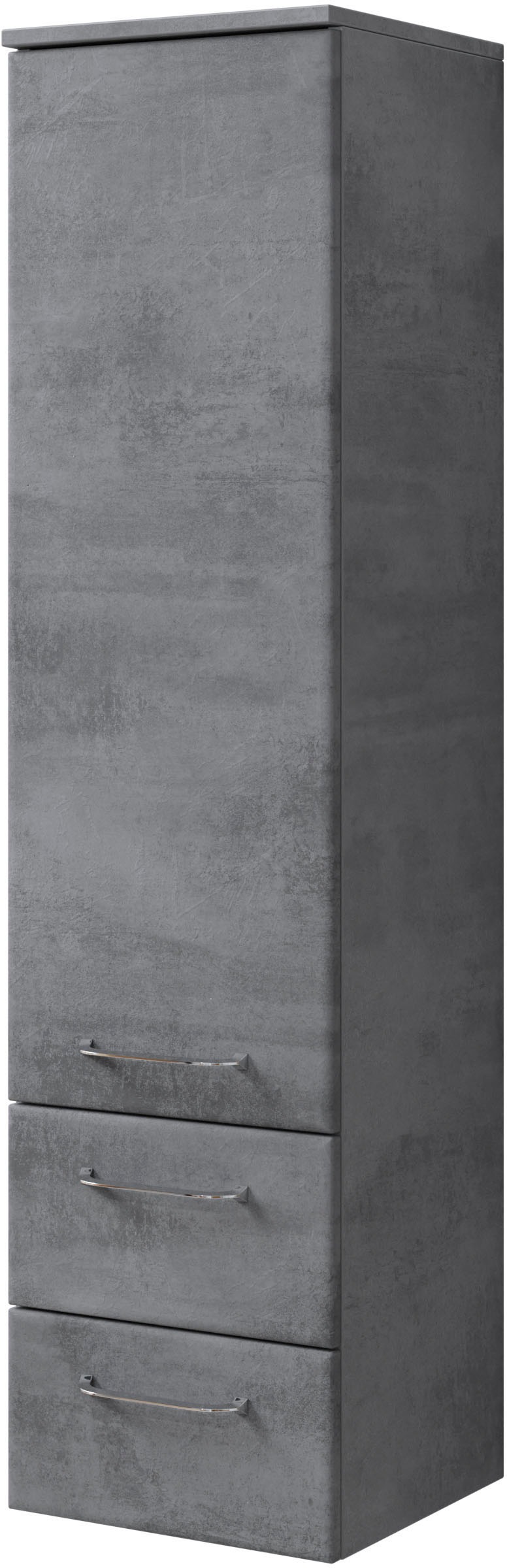 Image of Saphir Midischrank "Quickset 945 Badschrank 35 cm breit, 1 Tür, 2 Schubladen" Badezimmer-Midischrank inkl. Türdämpfer, Griffe in Chrom glänzend