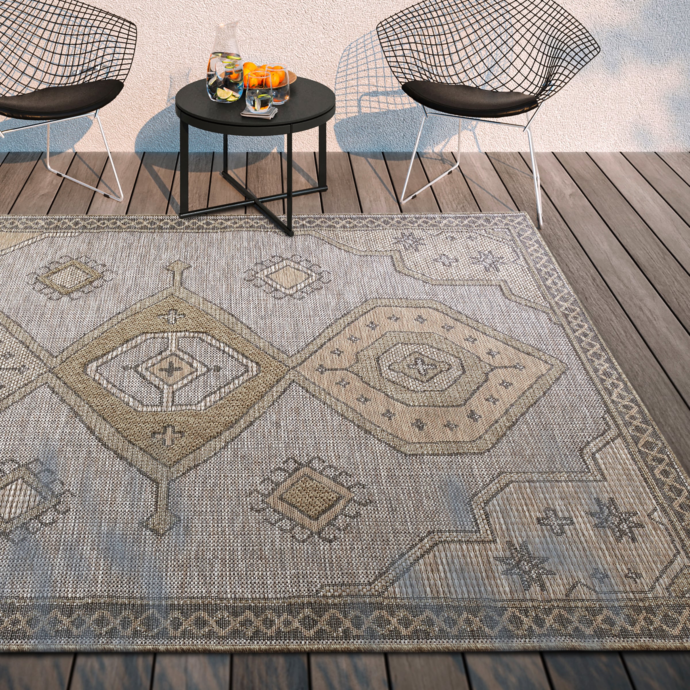Image of Villeroy & Boch Teppich "Robert" rechteckig 8 mm Höhe In-& Outdoor, Flachgewebe, wetterfest, Terrasse, Balkon, natur, modern