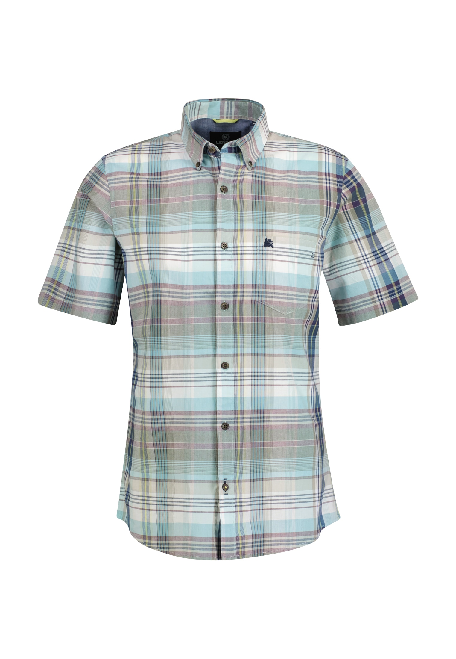LERROS Chemise à manches courtes »Halbarmhemd, kariert«