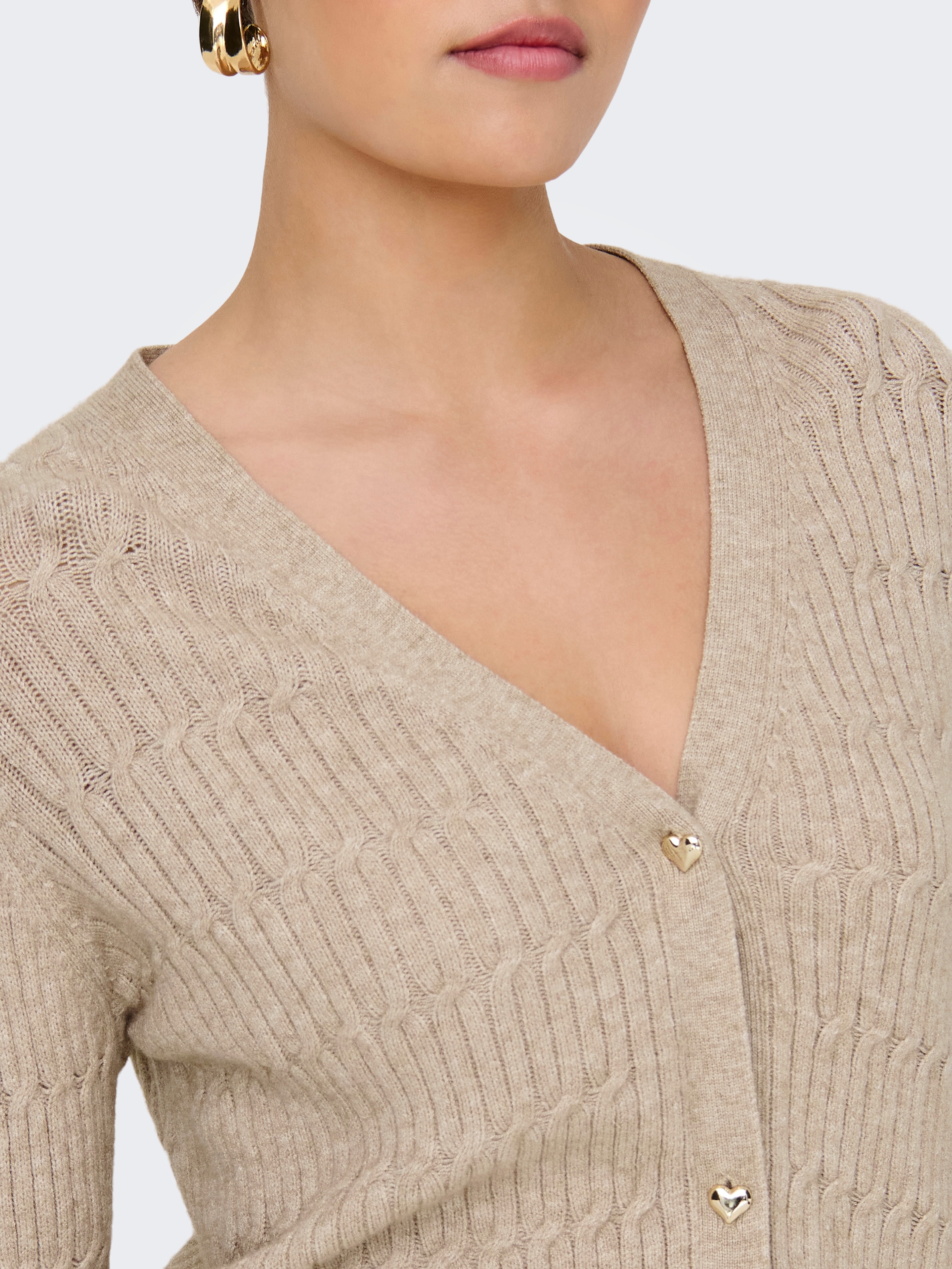 ONLY Strickjacke »ONLKATIA LS CABLE V-NECK CARDIGAN CC KNT«