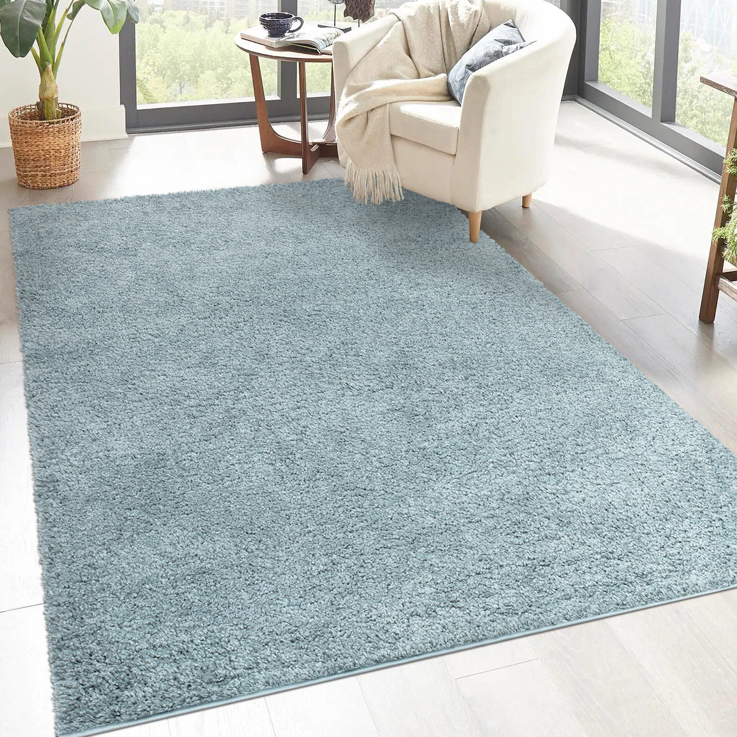 Hochflor-Teppich »City Shaggy«, rechteckig, Robuster Langflor Teppich uni, besonders...
