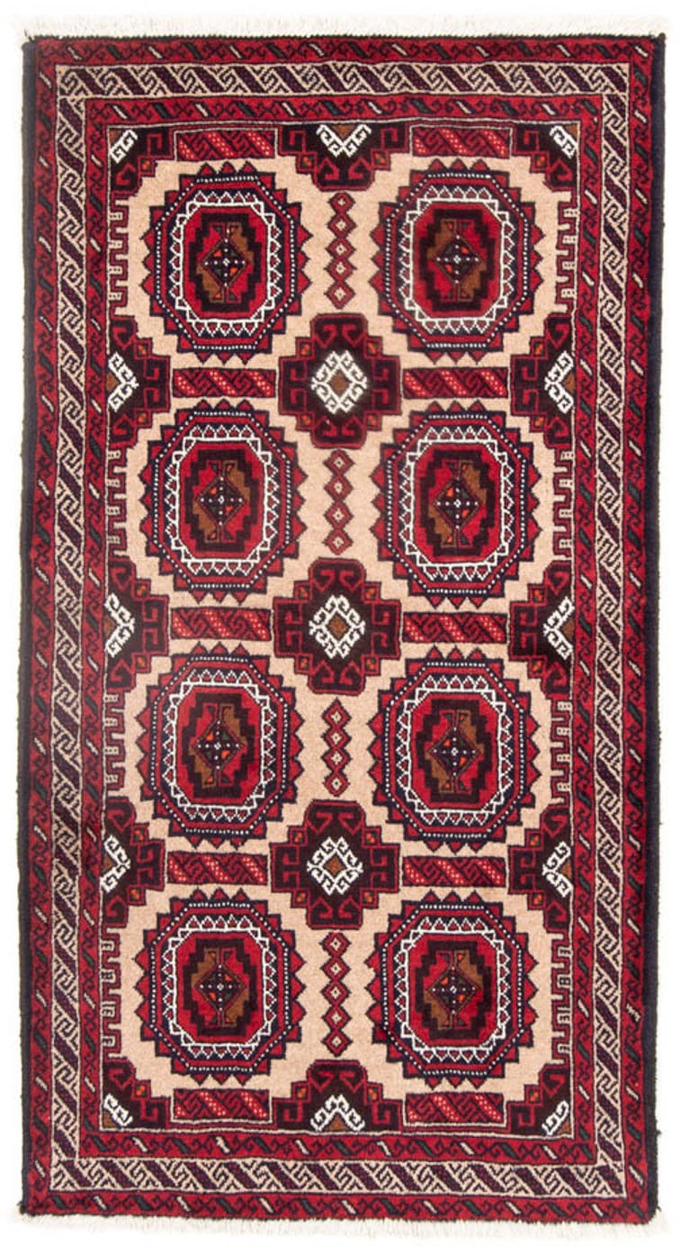 Image of morgenland Hochflor-Läufer »Belutsch Durchgemustert Rosso 192 x 103 cm«, rechteckig, 0,8 mm Höhe, Handgeknüpft bei Ackermann Versand Schweiz