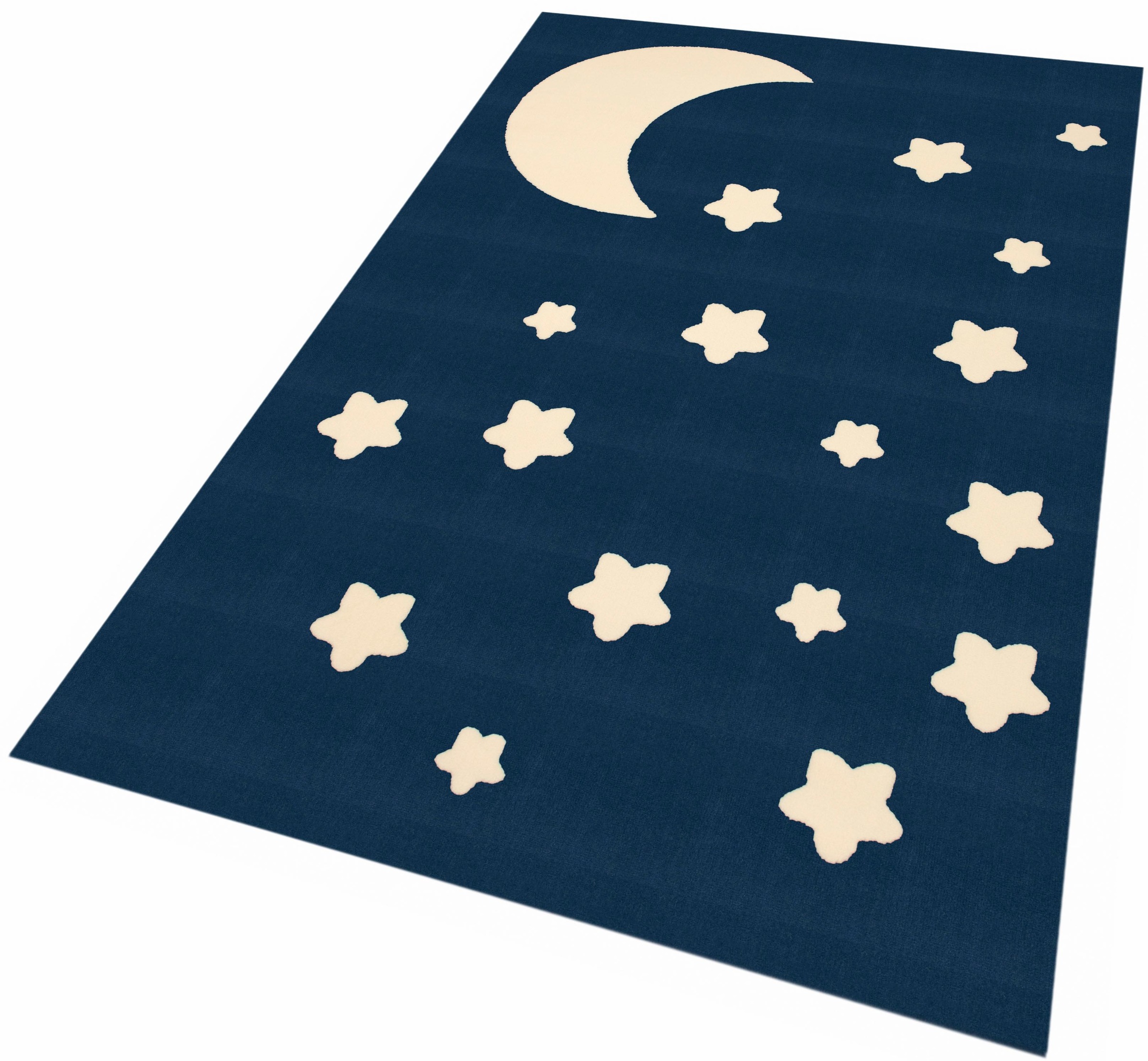 Image of Zala Living Kinderteppich »Mond und Sterne«, rechteckig, 9 mm Höhe, Nacht Motiv, Kurzflor, Kinderzimmer, Strapazierfähig, Pflegeleicht, Robust bei Ackermann Versand Schweiz