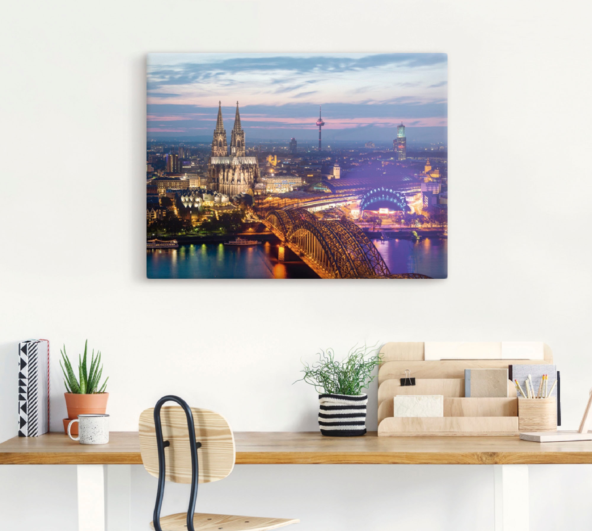 Artland Wandbild »Köln Panorama am Abend«, Deutschland, (1 St.), als Alubild, Outdoorbild, Leinwandbild in verschied. Grössen