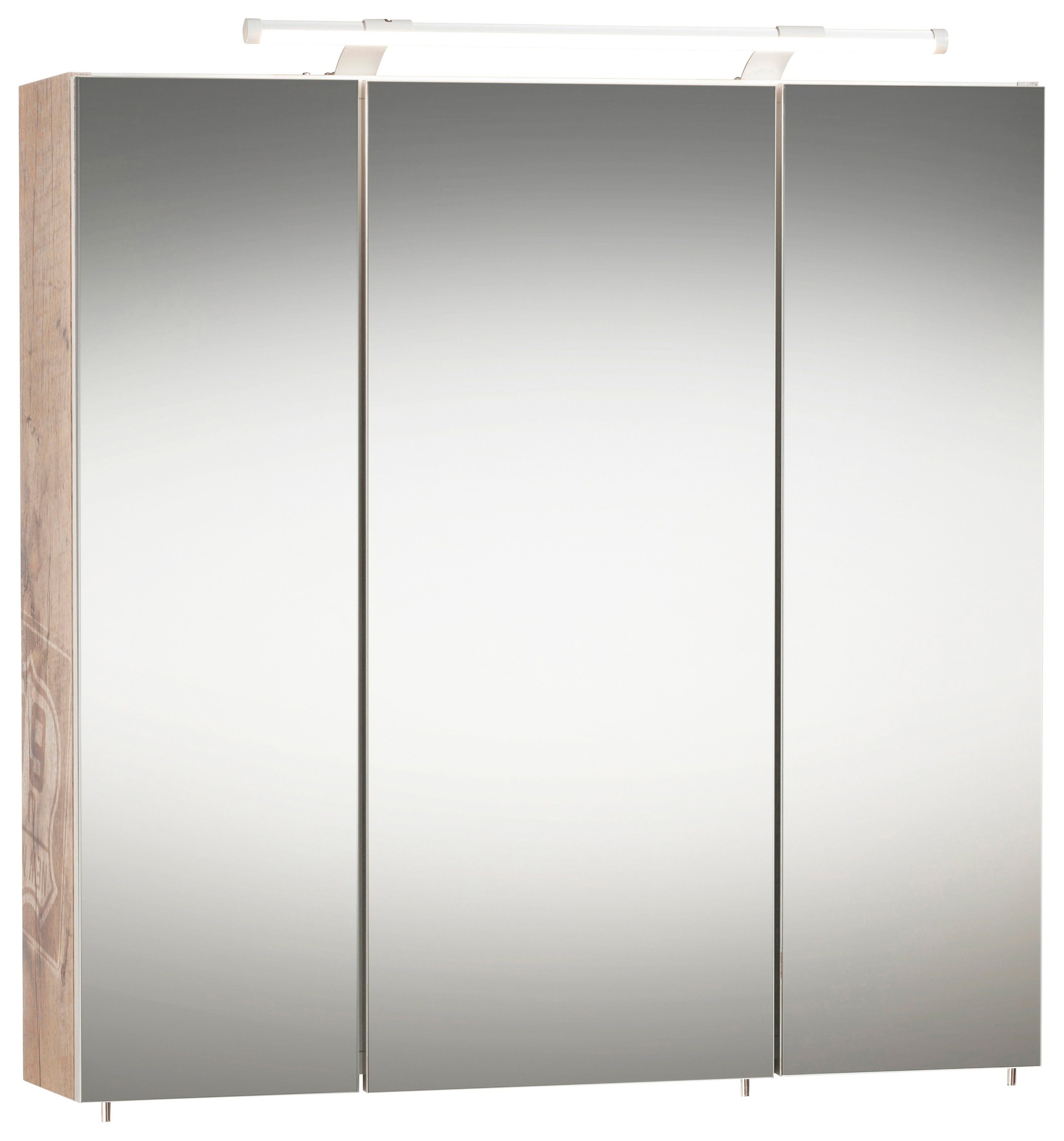 Image of Schildmeyer Spiegelschrank »Dorina«, Breite 70 cm, 3-türig, LED-Beleuchtung, Schalter-/Steckdosenbox, Glaseinlegeböden, Made in Germany bei Ackermann Versand Schweiz