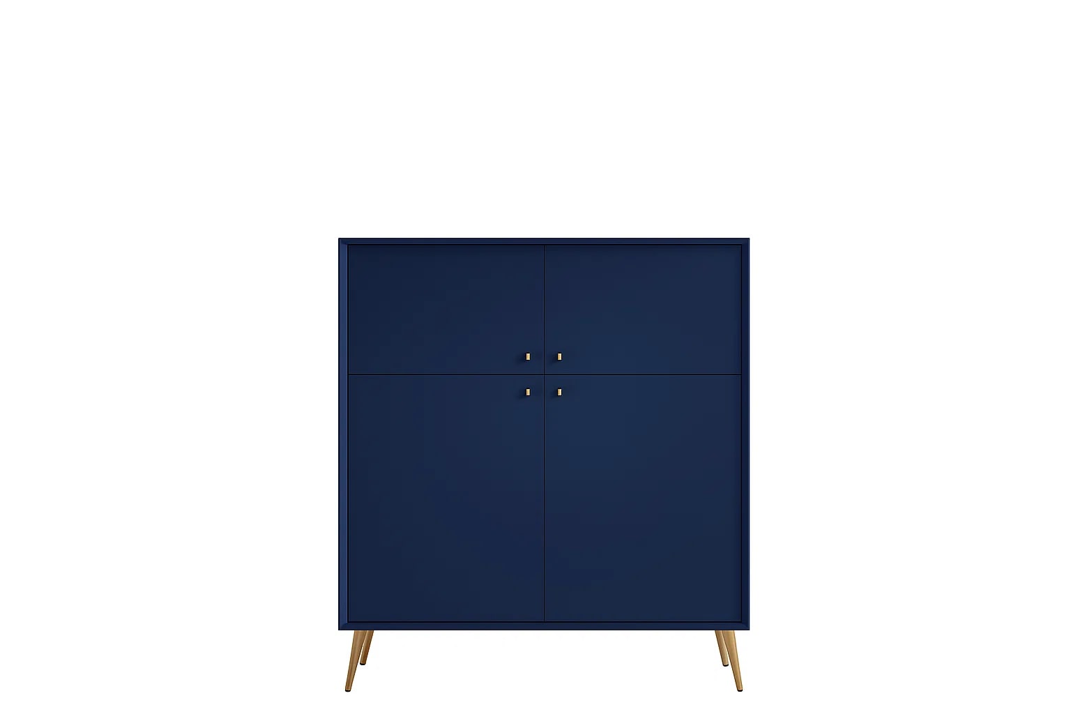 Home affaire Sideboard »ROMILDA Kommode mit 4 Türen, 6 Fächer, B/T/H: 105/40,5/122 cm« Kommode mit goldenen Akzenten, 4 Einlegeböden, viel Stauraum