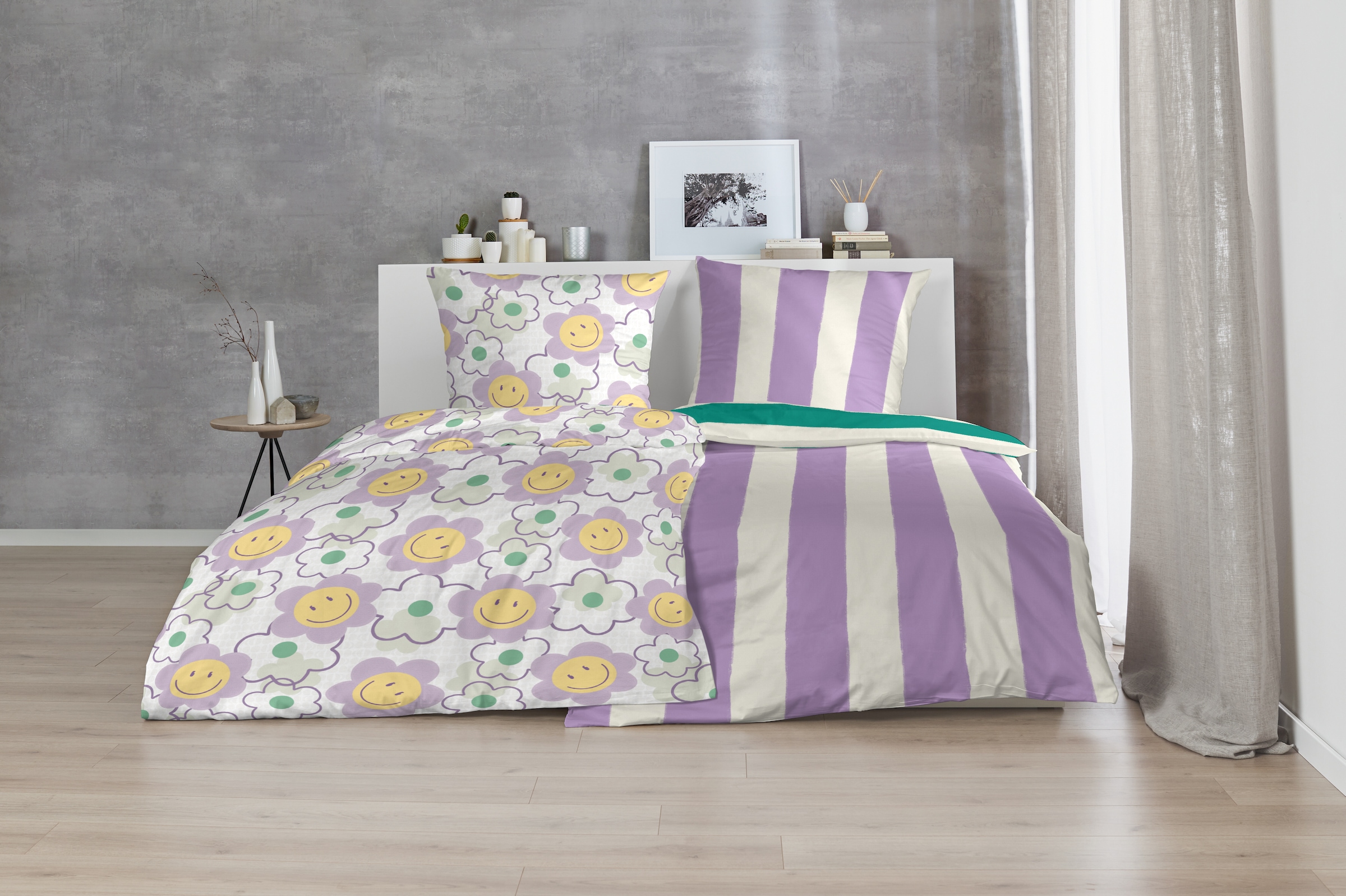 Primera Linge de lit »Renforce-Bettwäsche Color Block« 2 cuis avec combinaisons de couleurs vives et douces