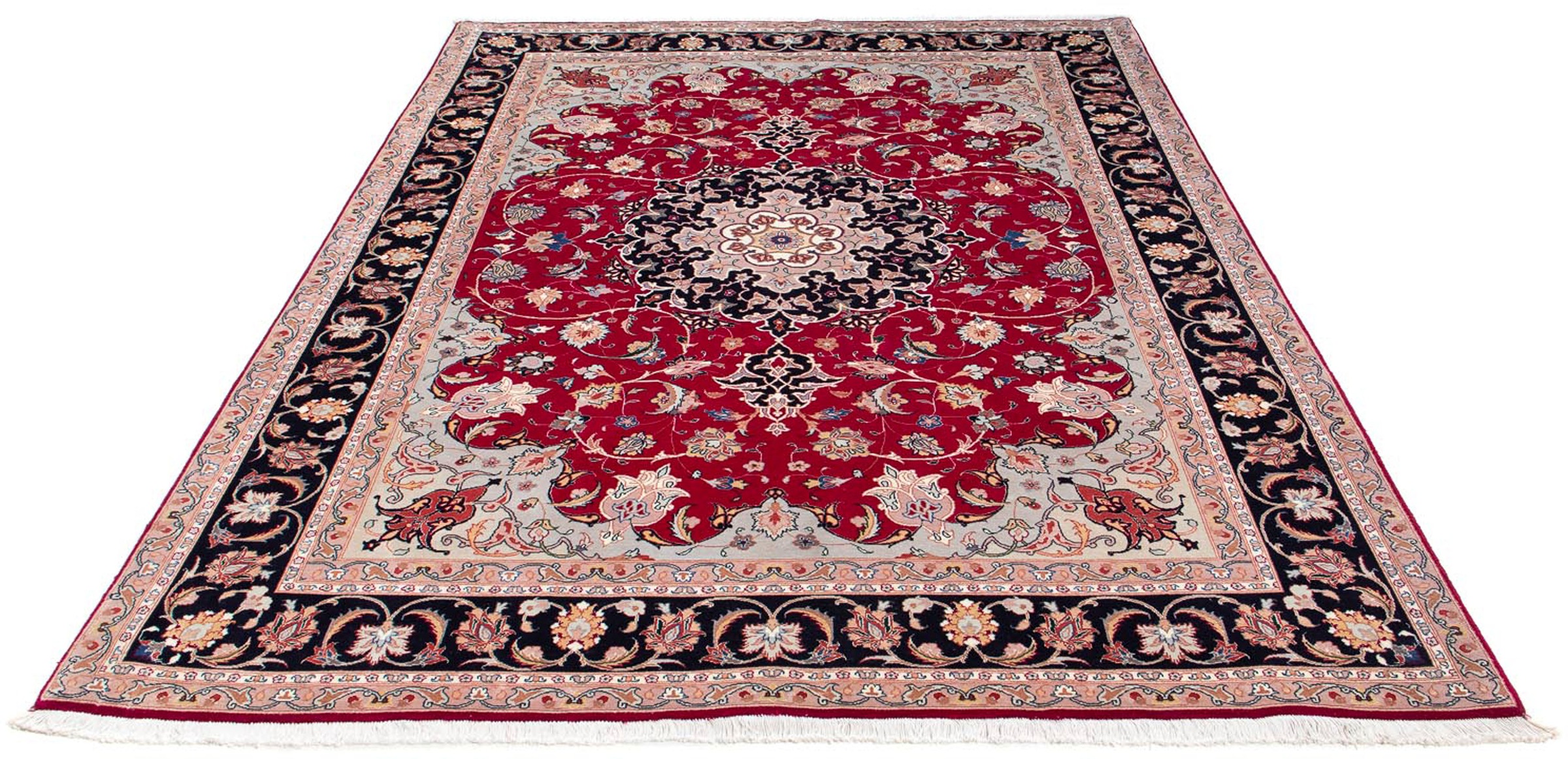 Image of morgenland Orientteppich »Perser - Täbriz - Royal - 240 x 175 cm - rot«, rechteckig, 7 mm Höhe, Wohnzimmer, Handgeknüpft, Einzelstück mit Zertifikat bei Ackermann Versand Schweiz