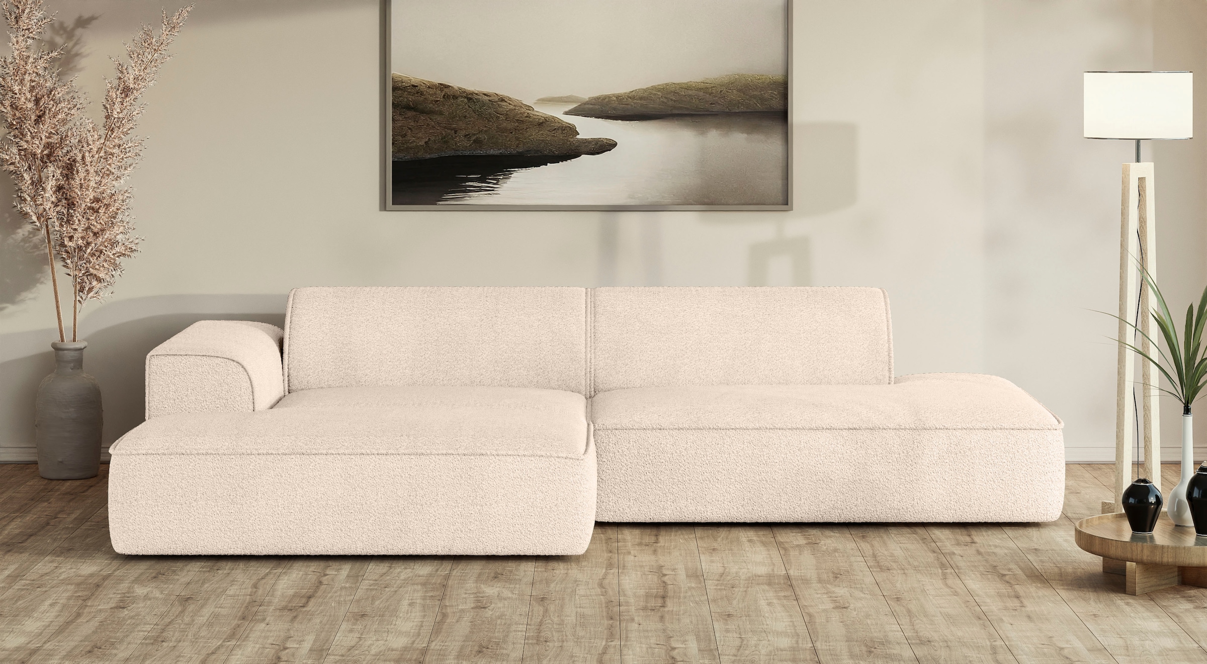 Ecksofa »TORSTAD«, extra grosse Recamiere im loungigen Stil, in Bouclé und Cord