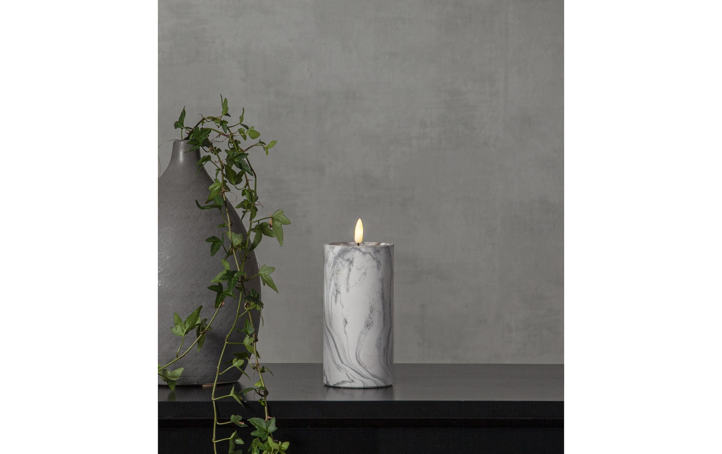 Parforce Traditional Hunting LED-Kerze »Pillar Flamme Marble Ø 75 x 175 cm Grau«