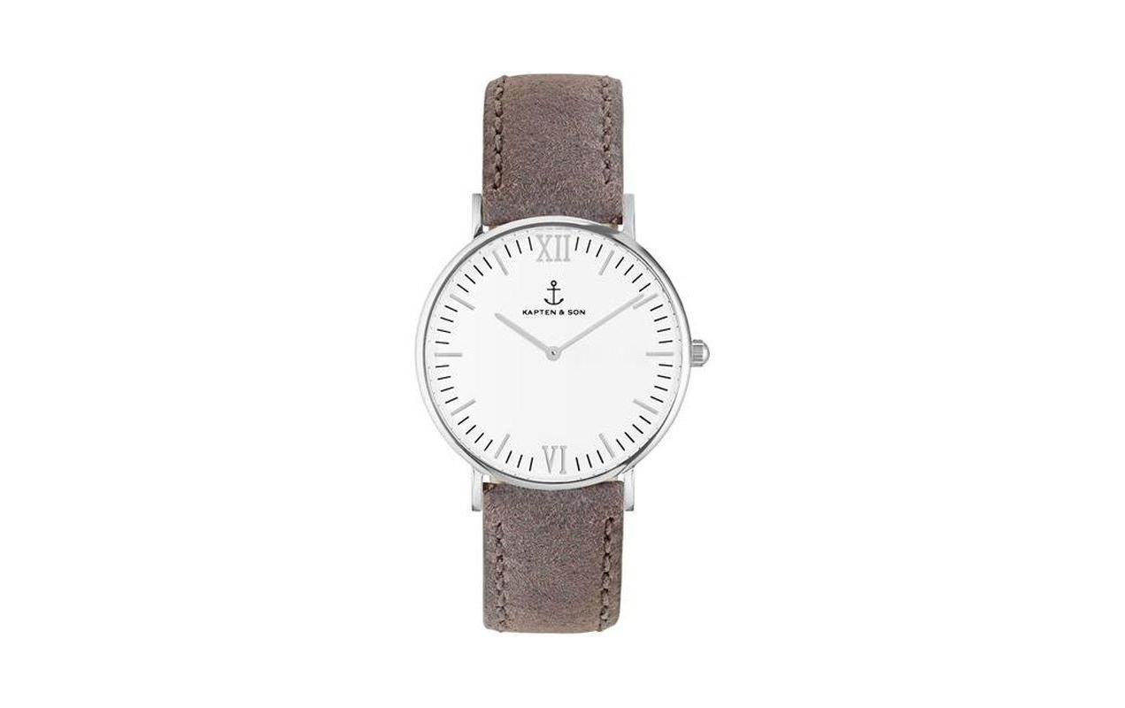 Image of Kapten & Son Mechanische Uhr »Campus Silver Grey Vintage Leather« bei Ackermann Versand Schweiz