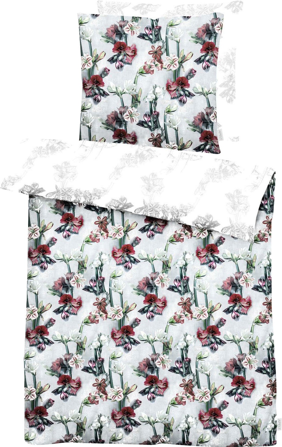 APELT Wendebettwäsche »Vivienne«, (2 tlg.), Design Bettwäsche mit Blütenallover der Trendblüte Amaryllis