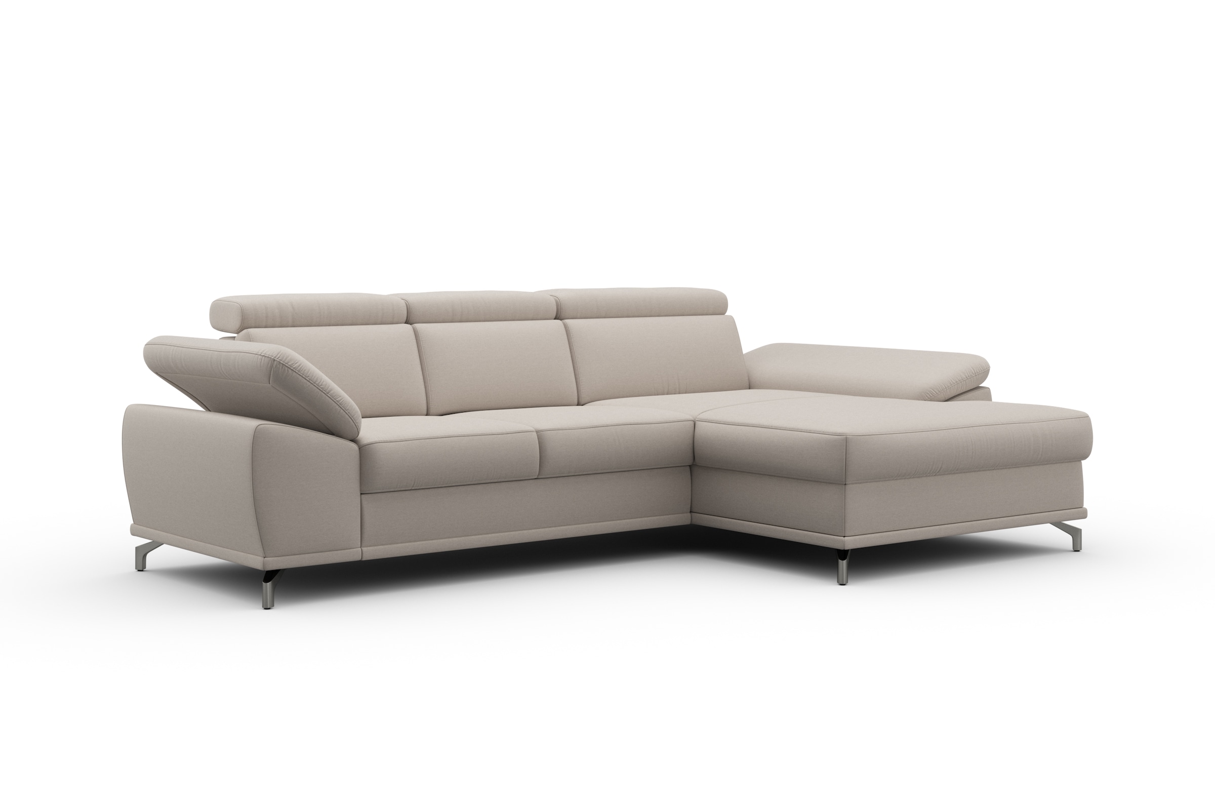 sit&more Ecksofa »Cabrio L-Form, B: 295 cm, mit Sitztiefen-, Arm- & Kopfteilverstellung« 2 Nierenkissen, Federkern, optional Bettfunktion und Stauraum
