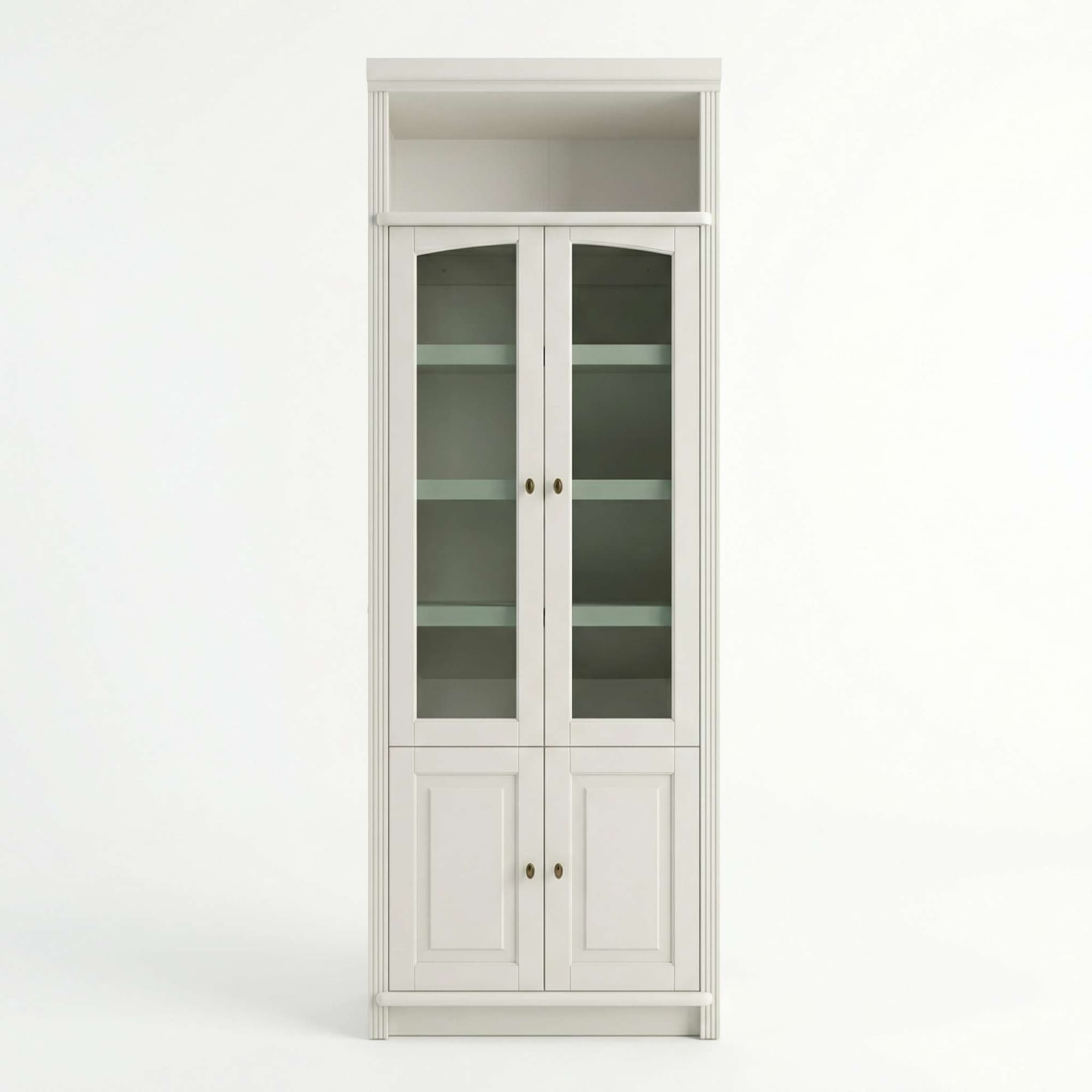 GOODproduct Vitrines »Soeren Regal mit 2 Glastüren und 2 Holztüren, B/TH: 80/29/220 cm« Kiefer FSC®-zertifiziert, 1 offenes Fach, 6 Fächer hinter den Türen